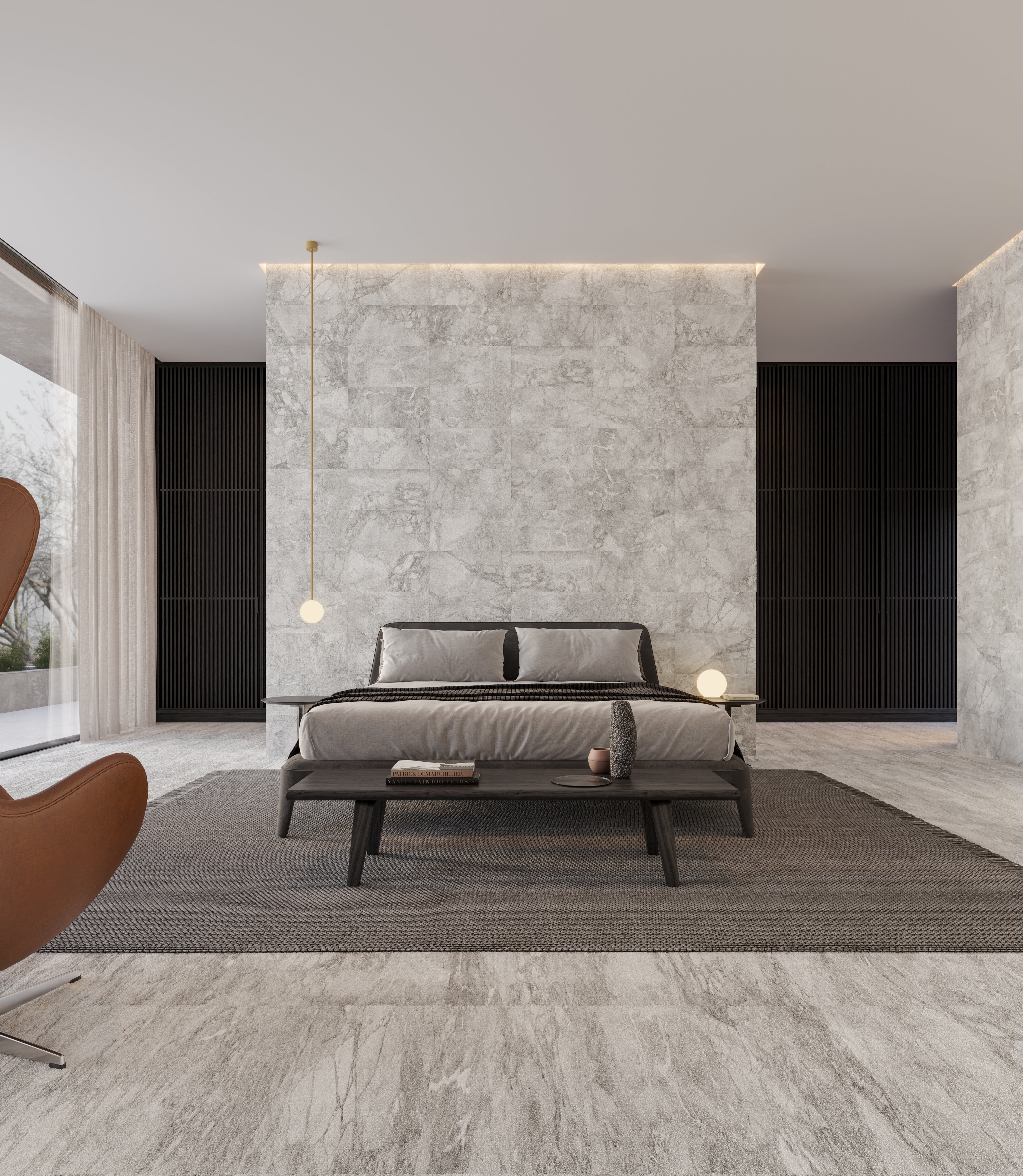 Lumino Grigio porcelain mosaic by Anatolia, top-down product view, 11 25/32"×11 25/32"×11/32" size. Turkish porcelain for floors and walls.