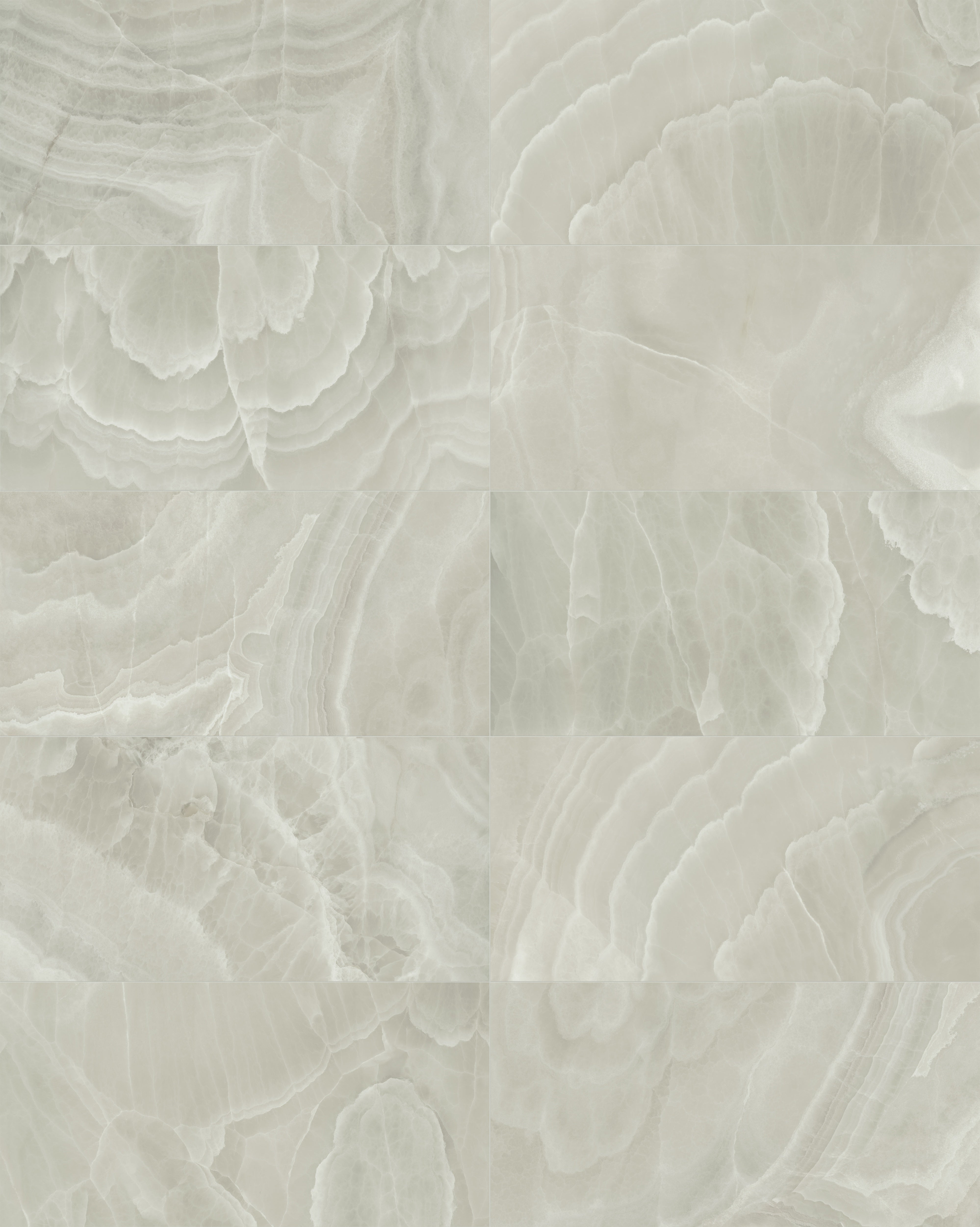 Lustra Onyx Feather porcelain mosaic by Anatolia, top-down product view, 11 23/32"×11 27/32"×11/32" size. Turkish porcelain for floors and walls.