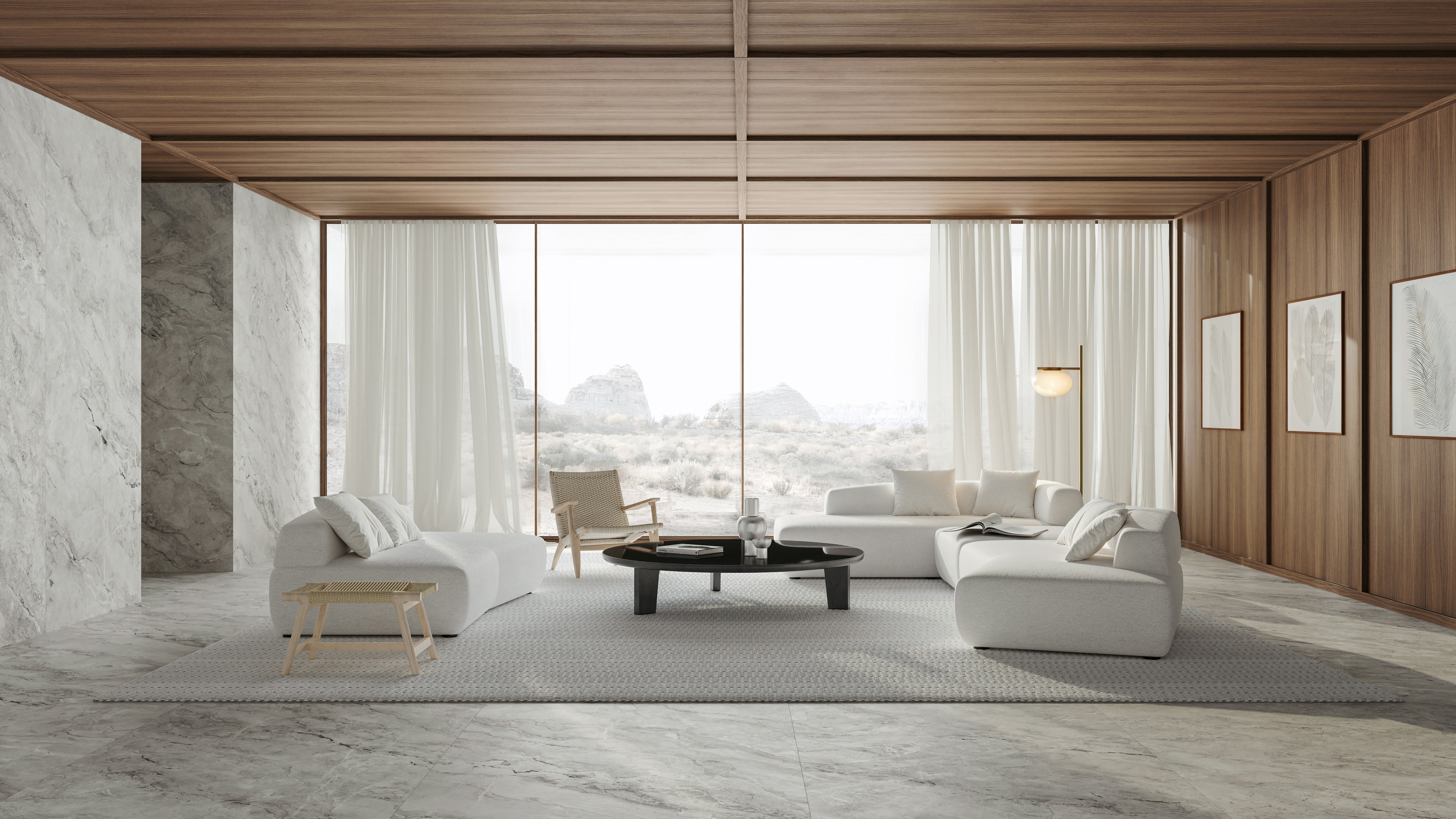 Majesto Atlantic Ocean porcelain mosaic by Anatolia, top-down product view, 11 23/32"×11 27/32"×11/32" size. Turkish porcelain for floors and walls.