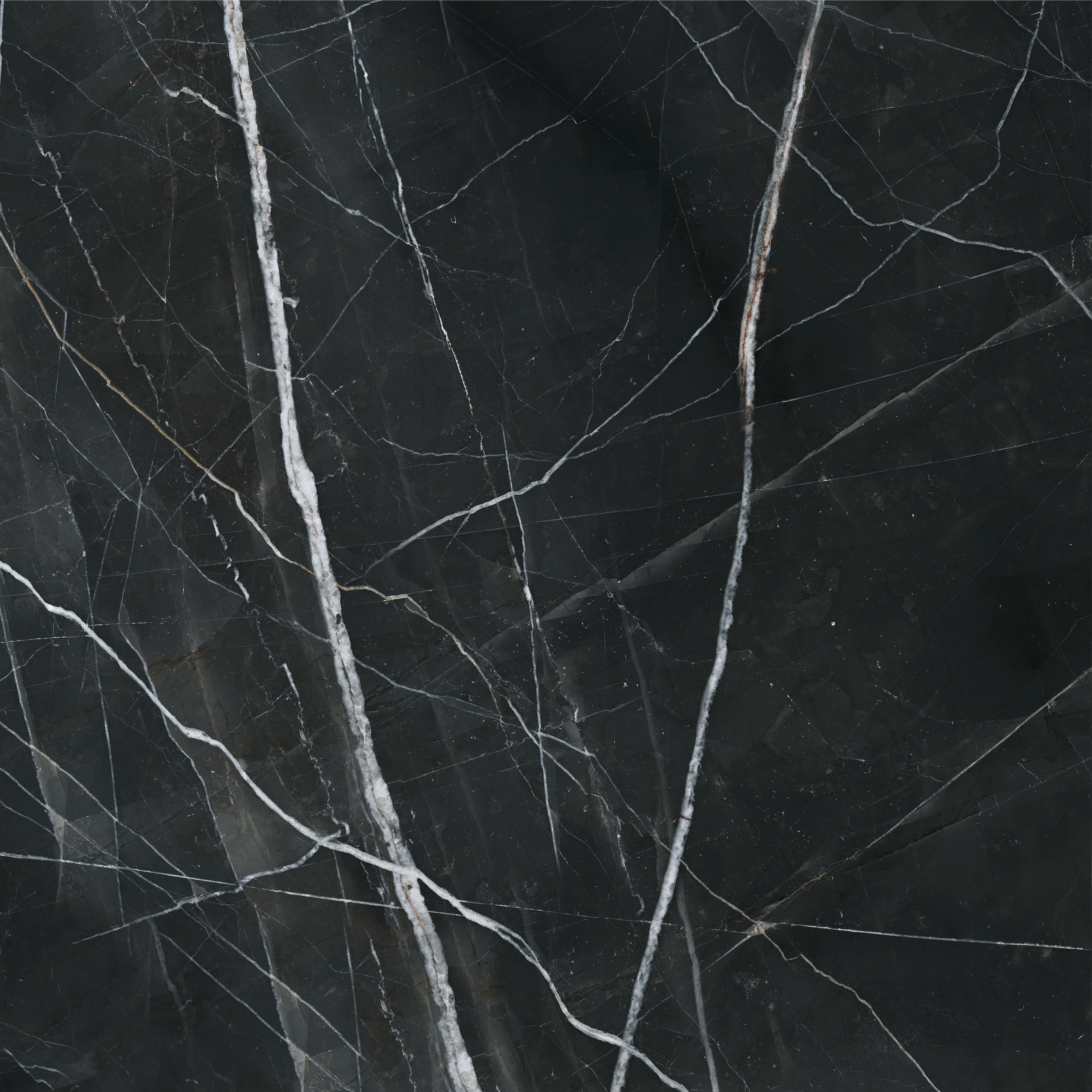 MAJESTO: Calacatta Noir Porcelain Field Tile (48"×11/32" | Polished | Rectified)