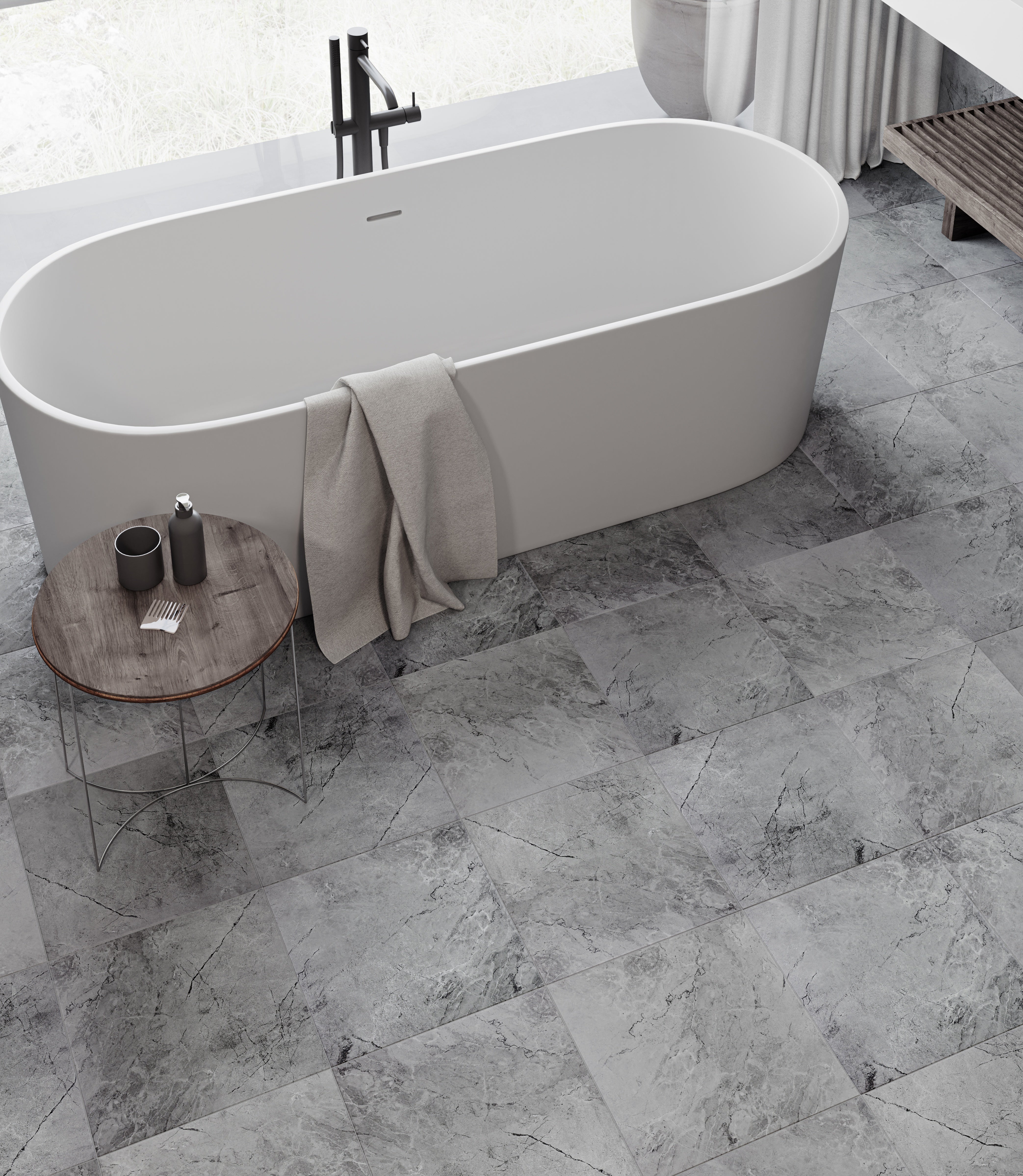 MALENA: Carbon Ceramic Field Tile (8"×10"×9/32" | Glossy | Pressed)