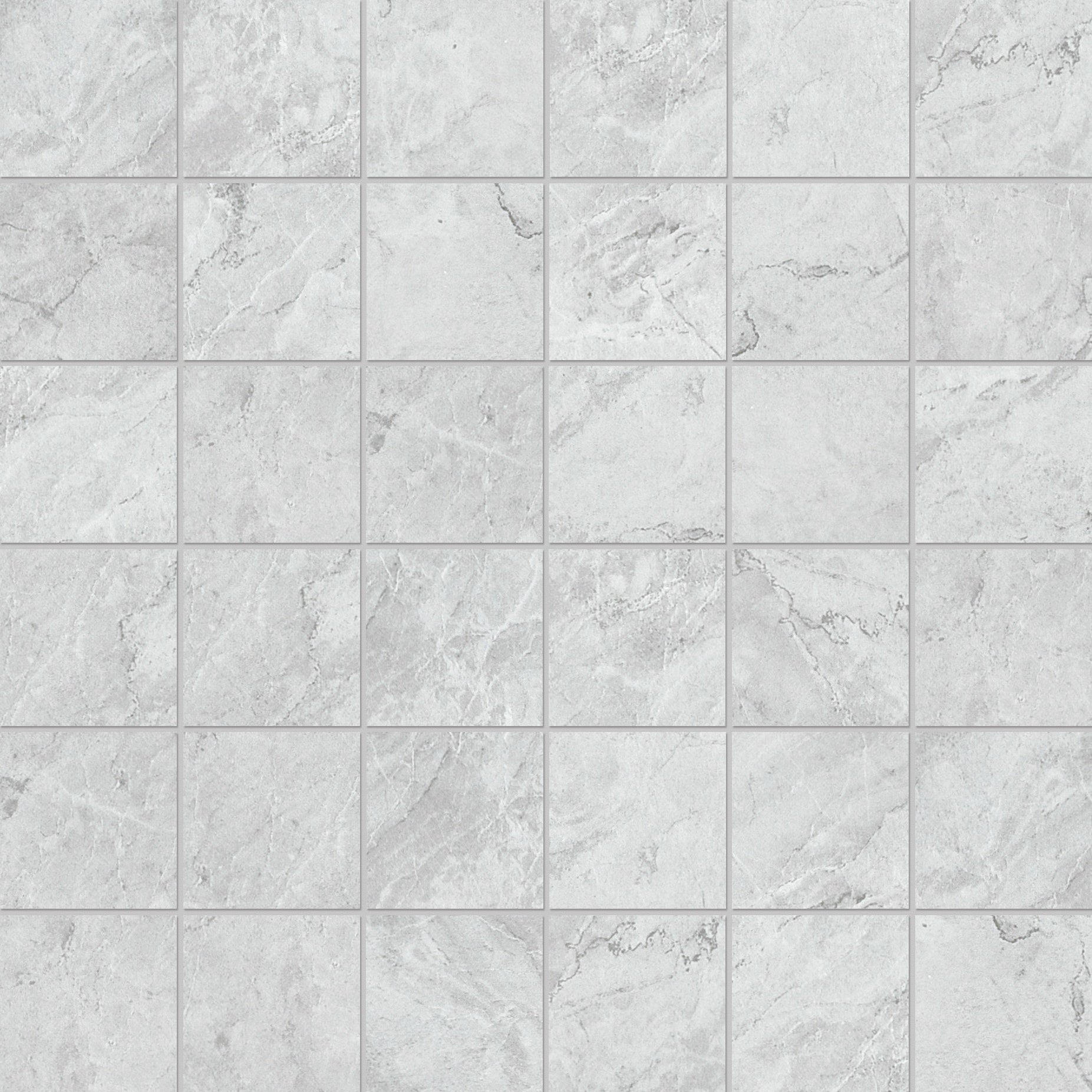 Malena Ice ceramic mosaic by Anatolia, top-down product view, 11 25/32"×11 25/32"×9/32" size. Turkish ceramic for floors and walls.