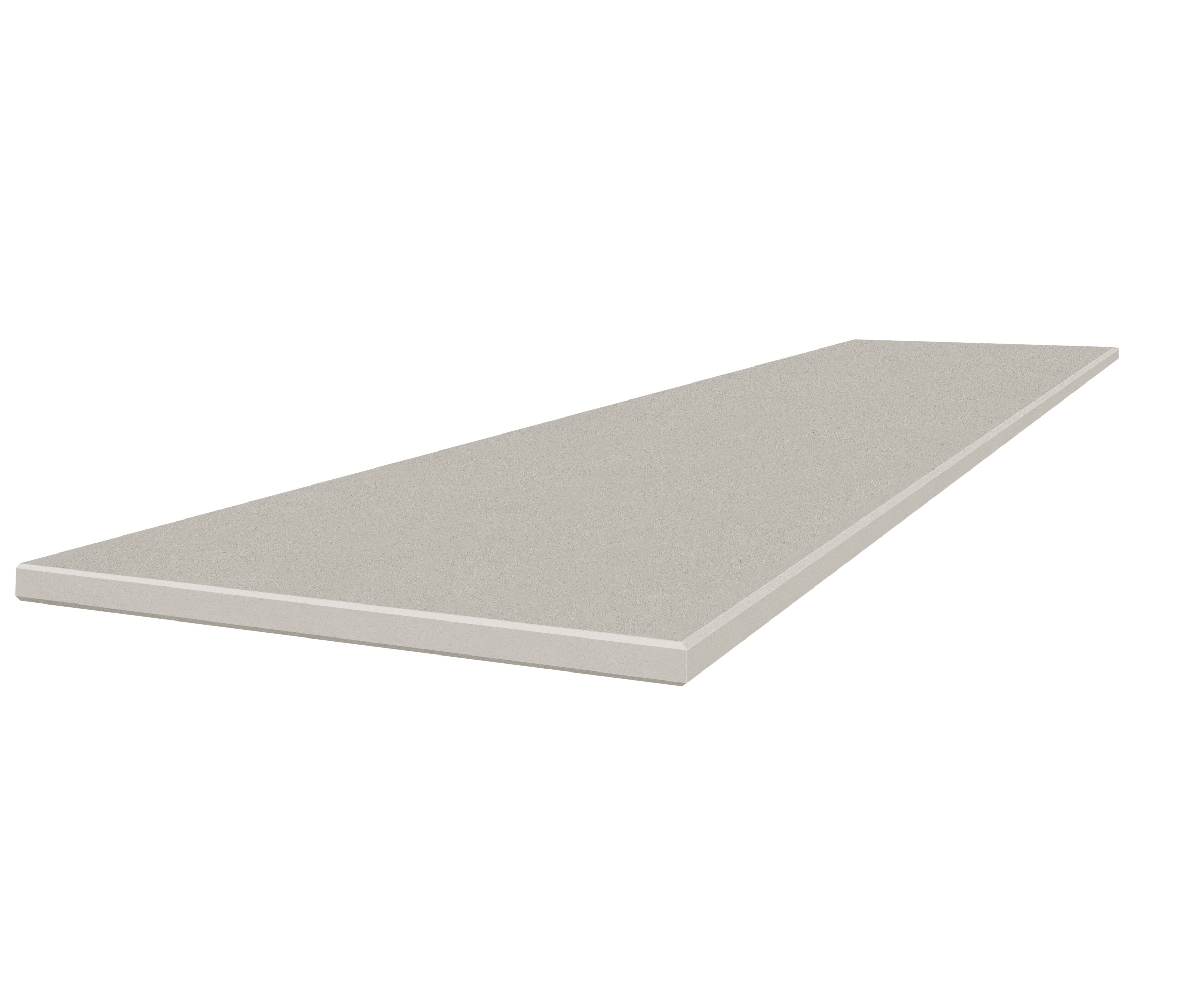 Marmiline Ash engineered stone trim by Anatolia, top-down product view, 18"×47 3/16"×19/32" size. Chinese engineered stone for floors and walls.