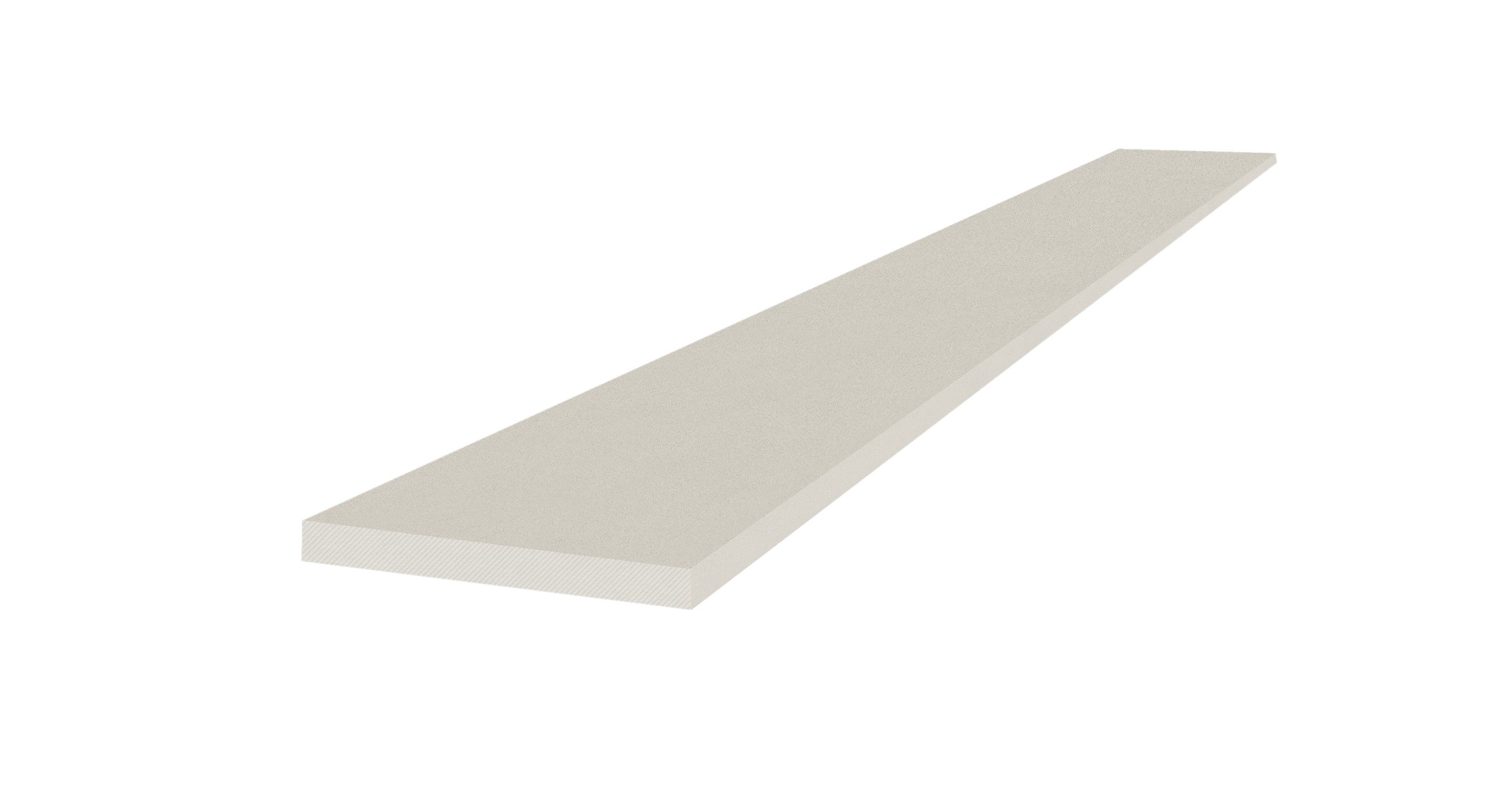 Marmiline Ash engineered stone trim by Anatolia, top-down product view, 3 1/2"×36"×15/32" size. Chinese engineered stone for floors and walls.