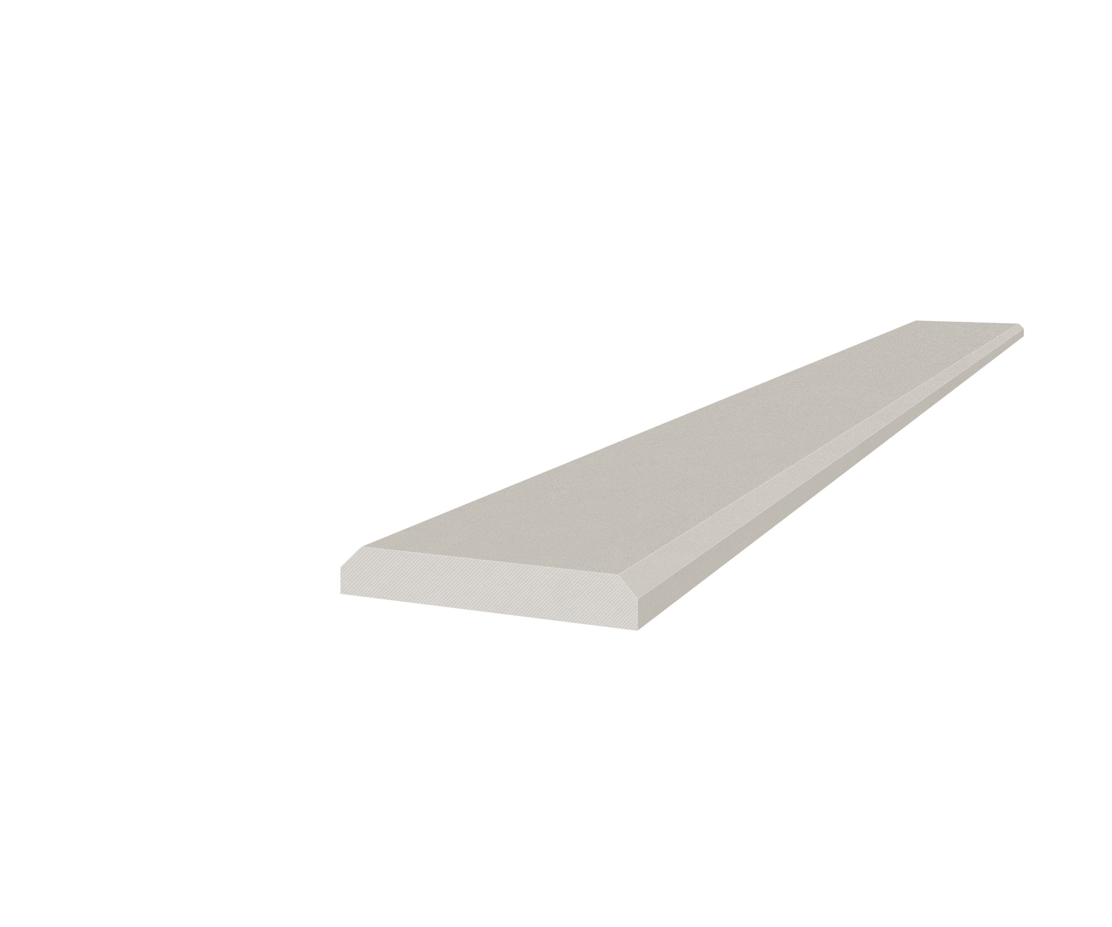 Marmiline Ash engineered stone trim by Anatolia, top-down product view, 4"×36"×19/32" size. Chinese engineered stone for floors and walls.