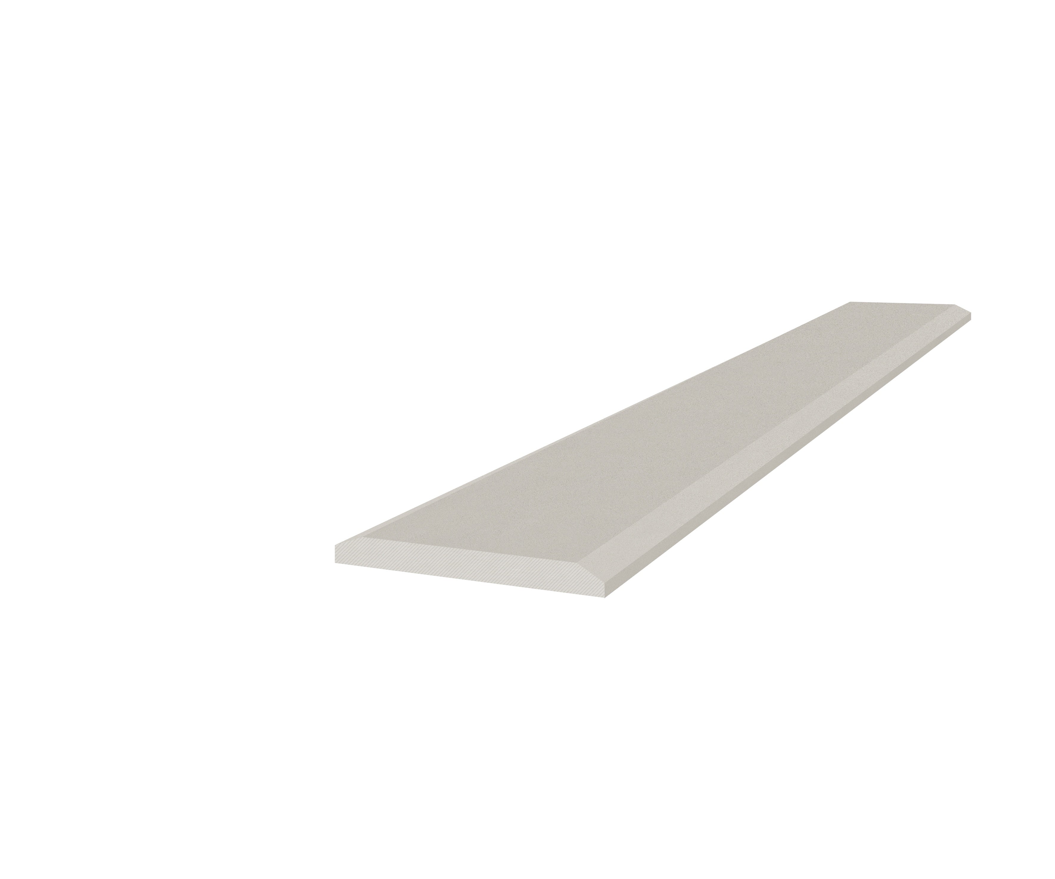 Marmiline Ash engineered stone trim by Anatolia, top-down product view, 5"×36"×15/32" size. Chinese engineered stone for floors and walls.