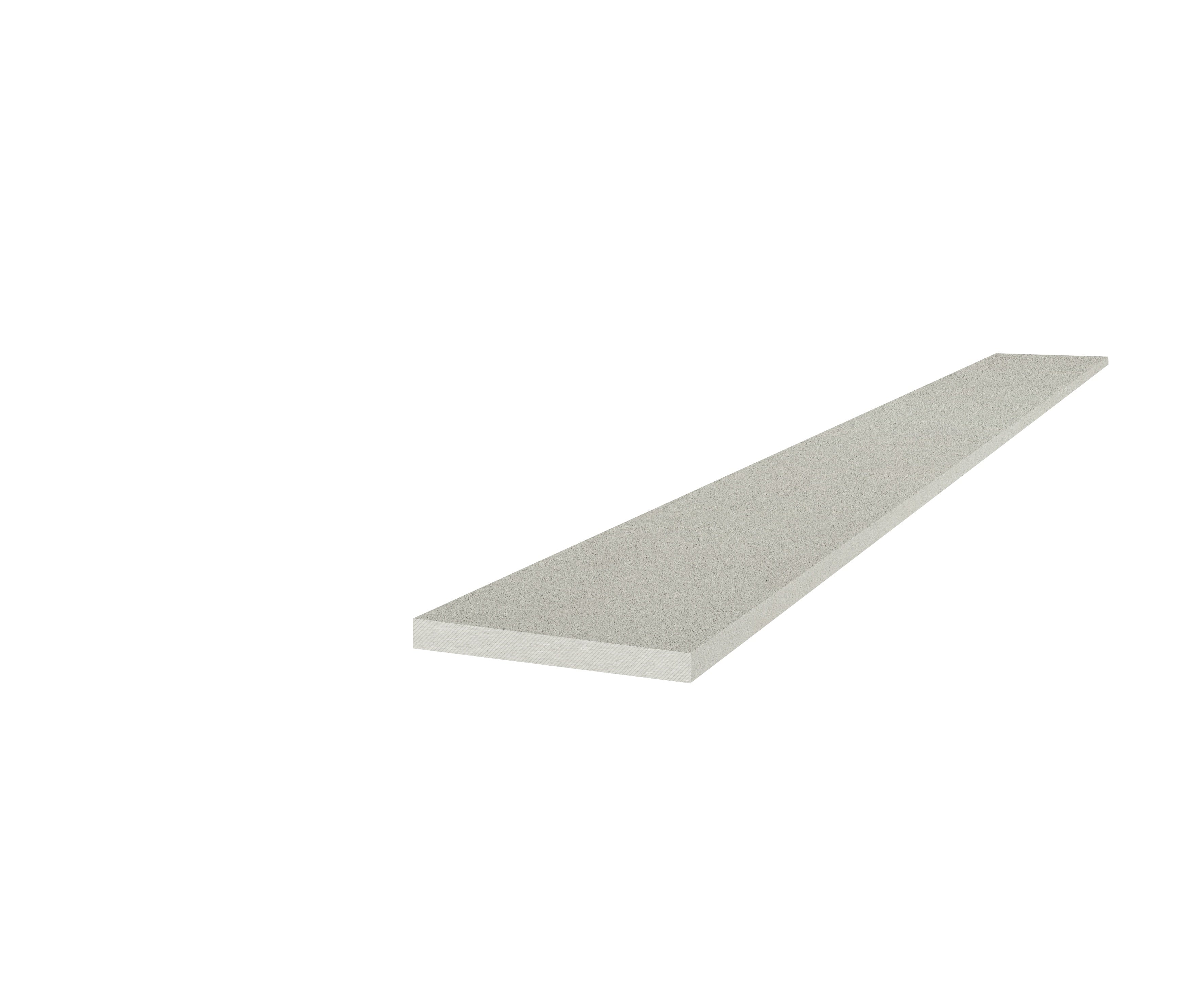 Marmiline Fog engineered stone trim by Anatolia, top-down product view, 3 1/2"×36"×15/32" size. Chinese engineered stone for floors and walls.