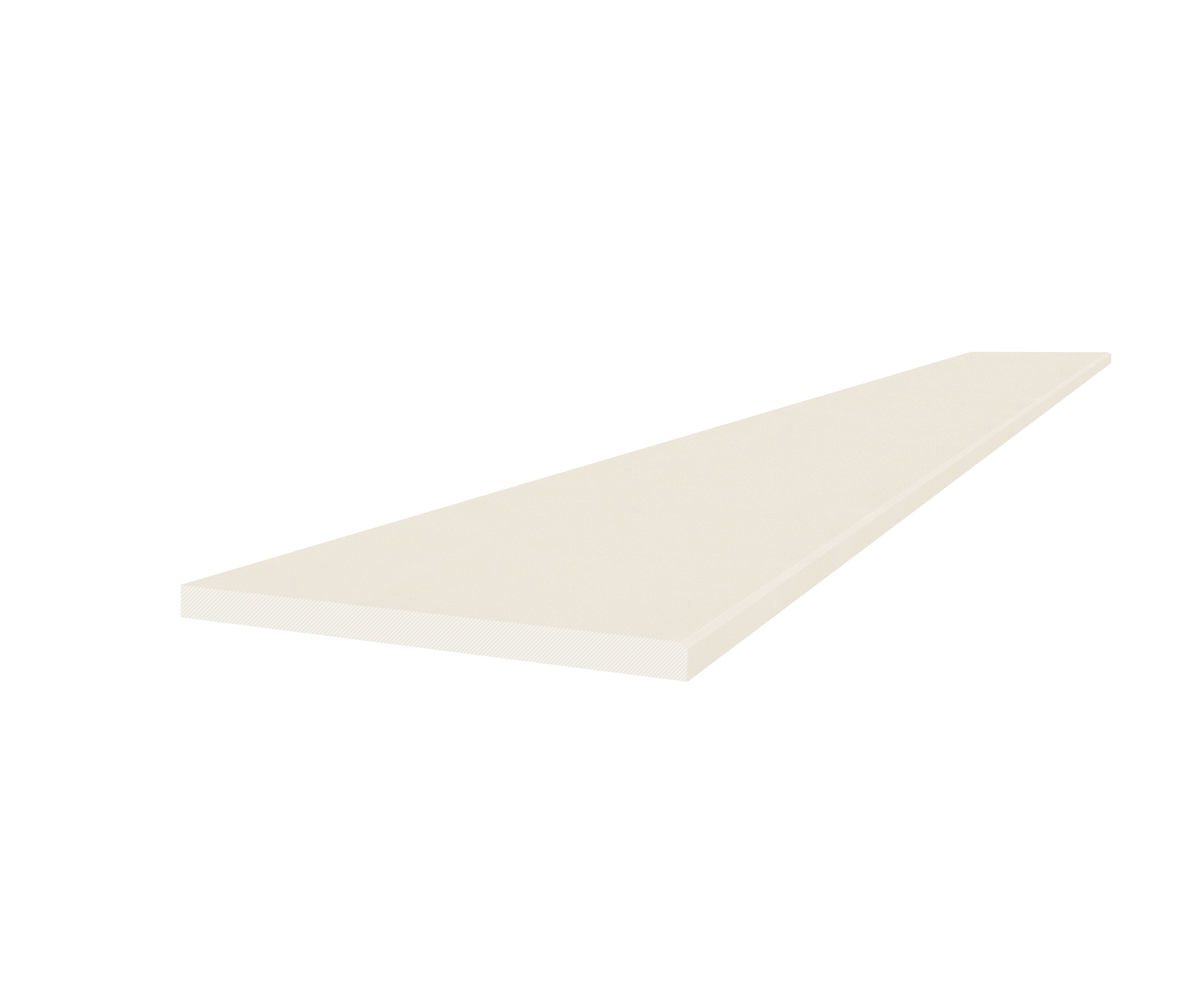 Marmiline Ivory engineered stone trim by Anatolia, top-down product view, 14"×36"×19/32" size. Chinese engineered stone for floors and walls.
