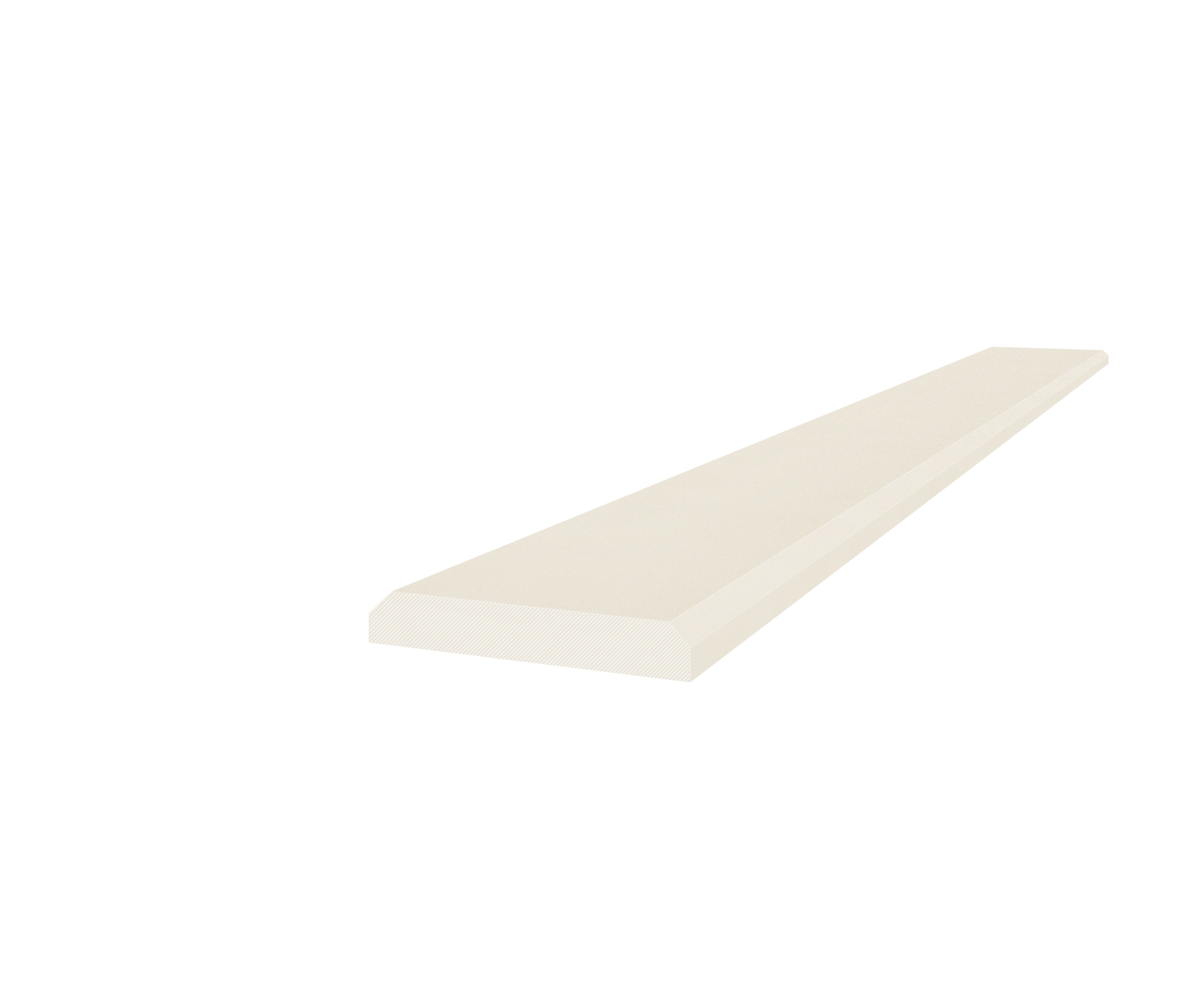 Marmiline Ivory engineered stone trim by Anatolia, top-down product view, 4"×36"×19/32" size. Chinese engineered stone for floors and walls.