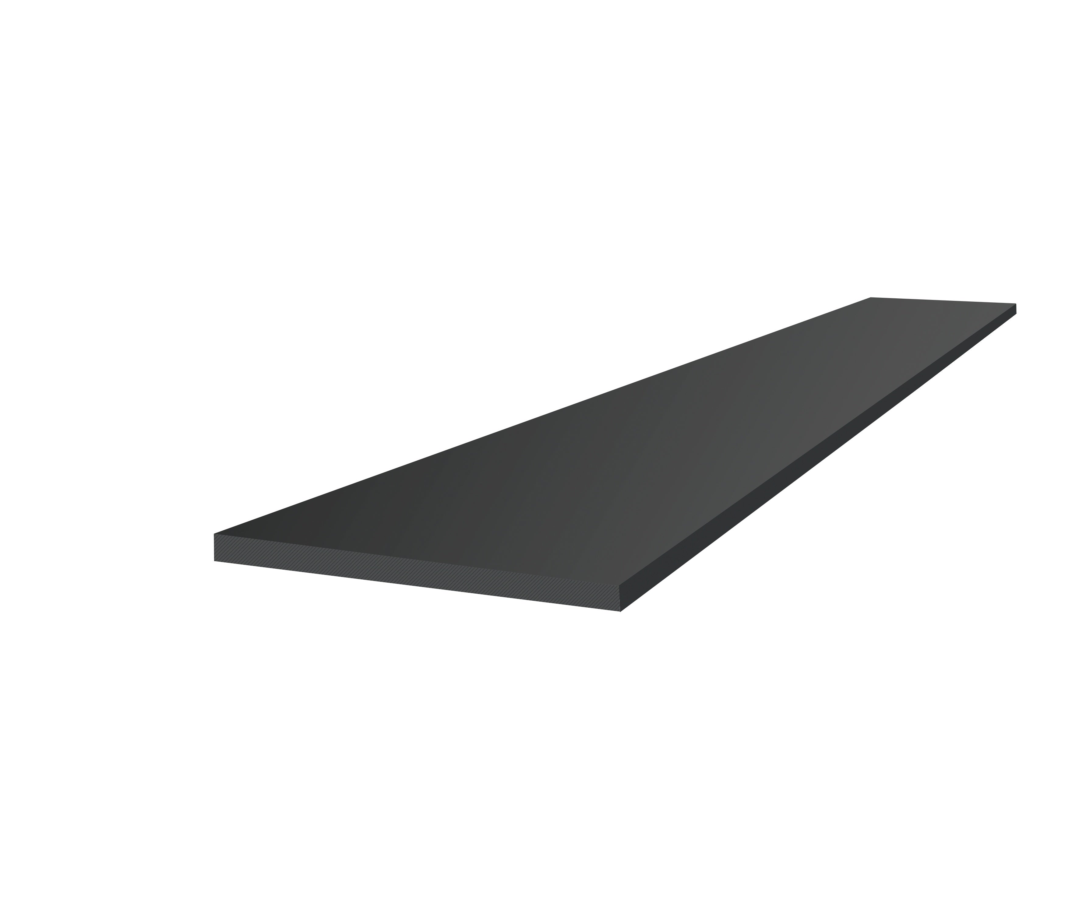 Marmiline Midnight engineered stone trim by Anatolia, top-down product view, 11 13/16"×27 19/32"×15/32" size. Chinese engineered stone for floors and walls.