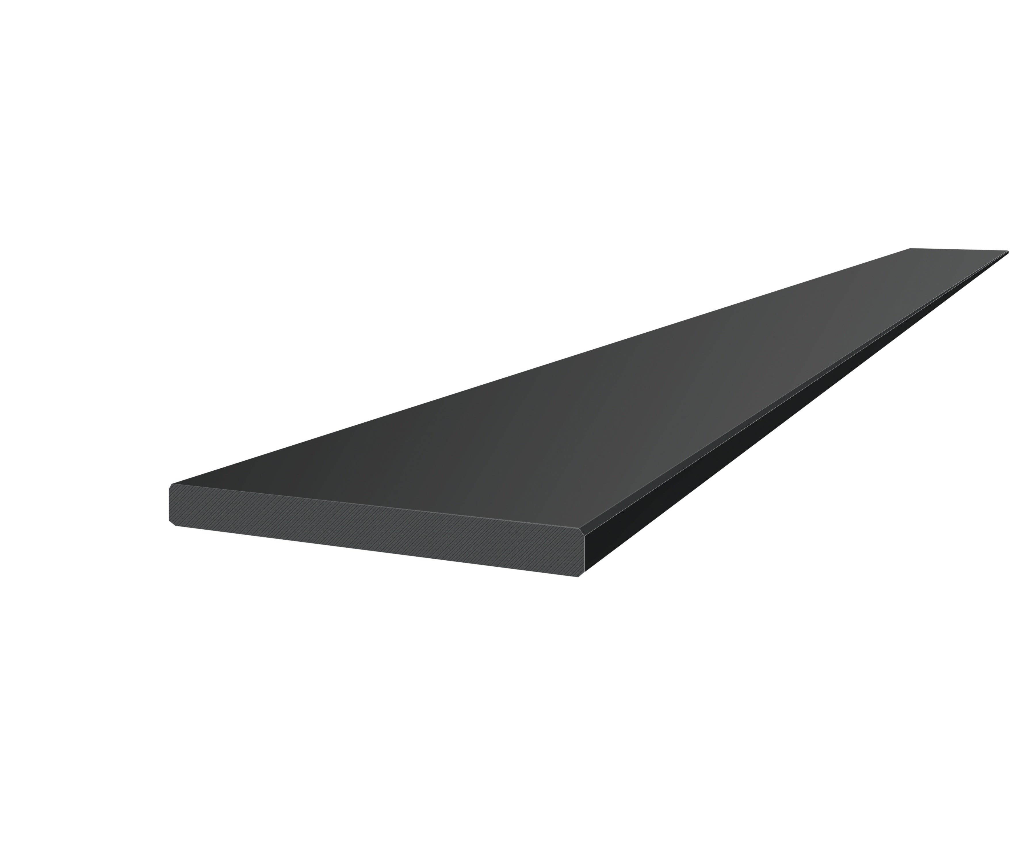 Marmiline Midnight engineered stone trim by Anatolia, top-down product view, 6"×94 1/2"×19/32" size. Chinese engineered stone for floors and walls.