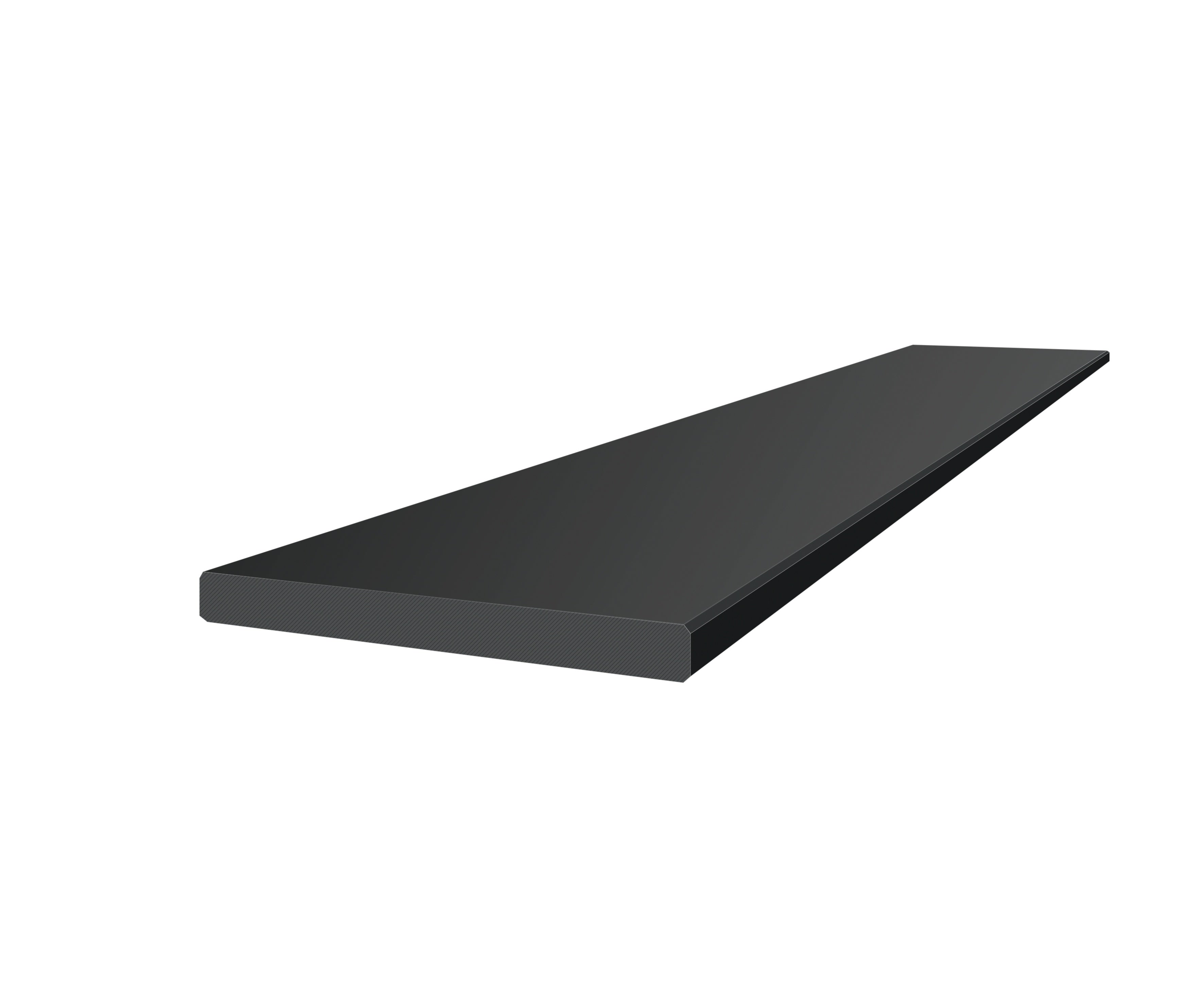 Marmiline Midnight engineered stone trim by Anatolia, top-down product view, 6"×76"×19/32" size. Chinese engineered stone for floors and walls.