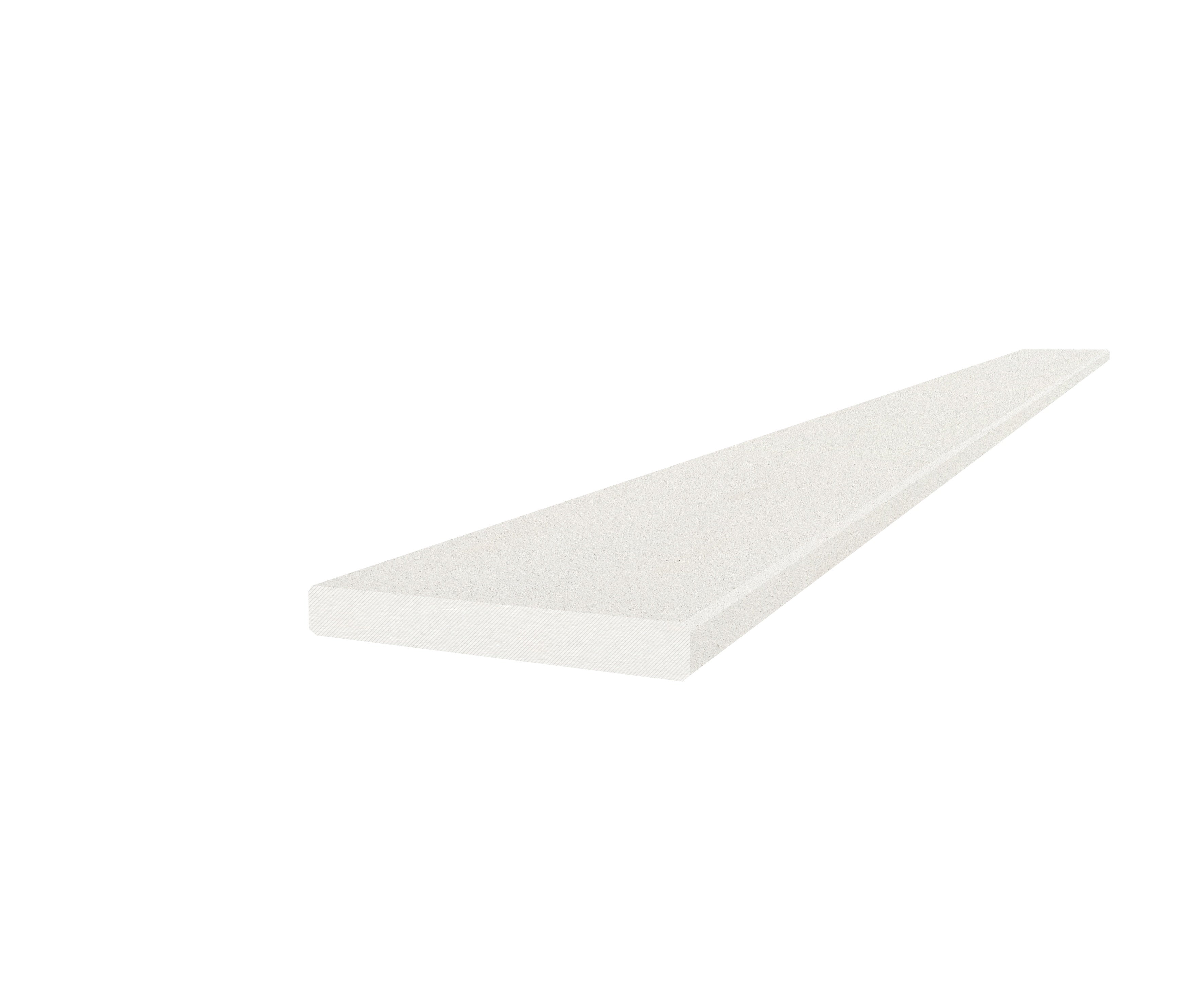 Marmiline Mist engineered stone trim by Anatolia, top-down product view, 4 1/2"×62"×19/32" size. Chinese engineered stone for floors and walls.