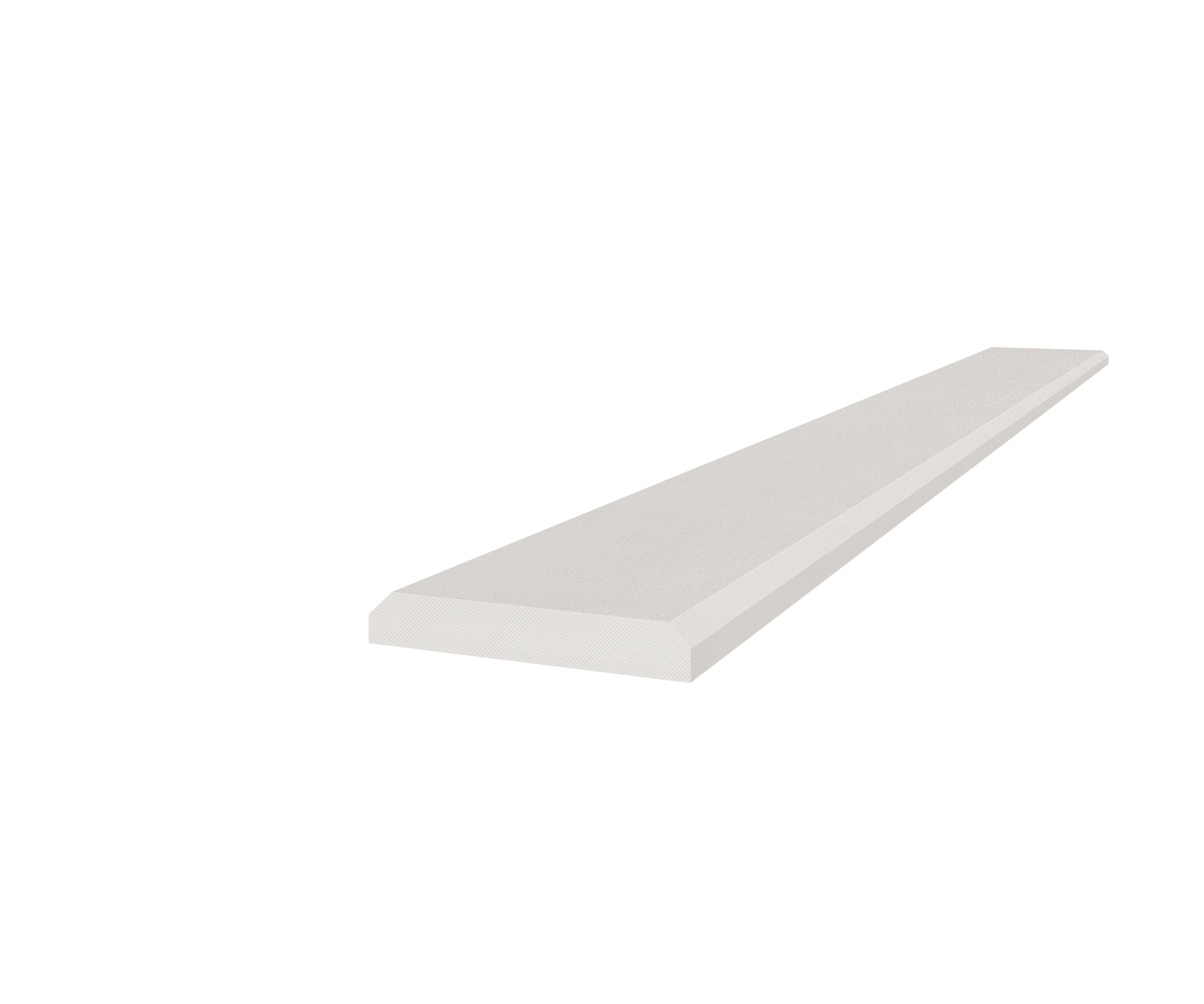 Marmiline Pearl engineered stone trim by Anatolia, top-down product view, 4"×36"×19/32" size. Chinese engineered stone for floors and walls.