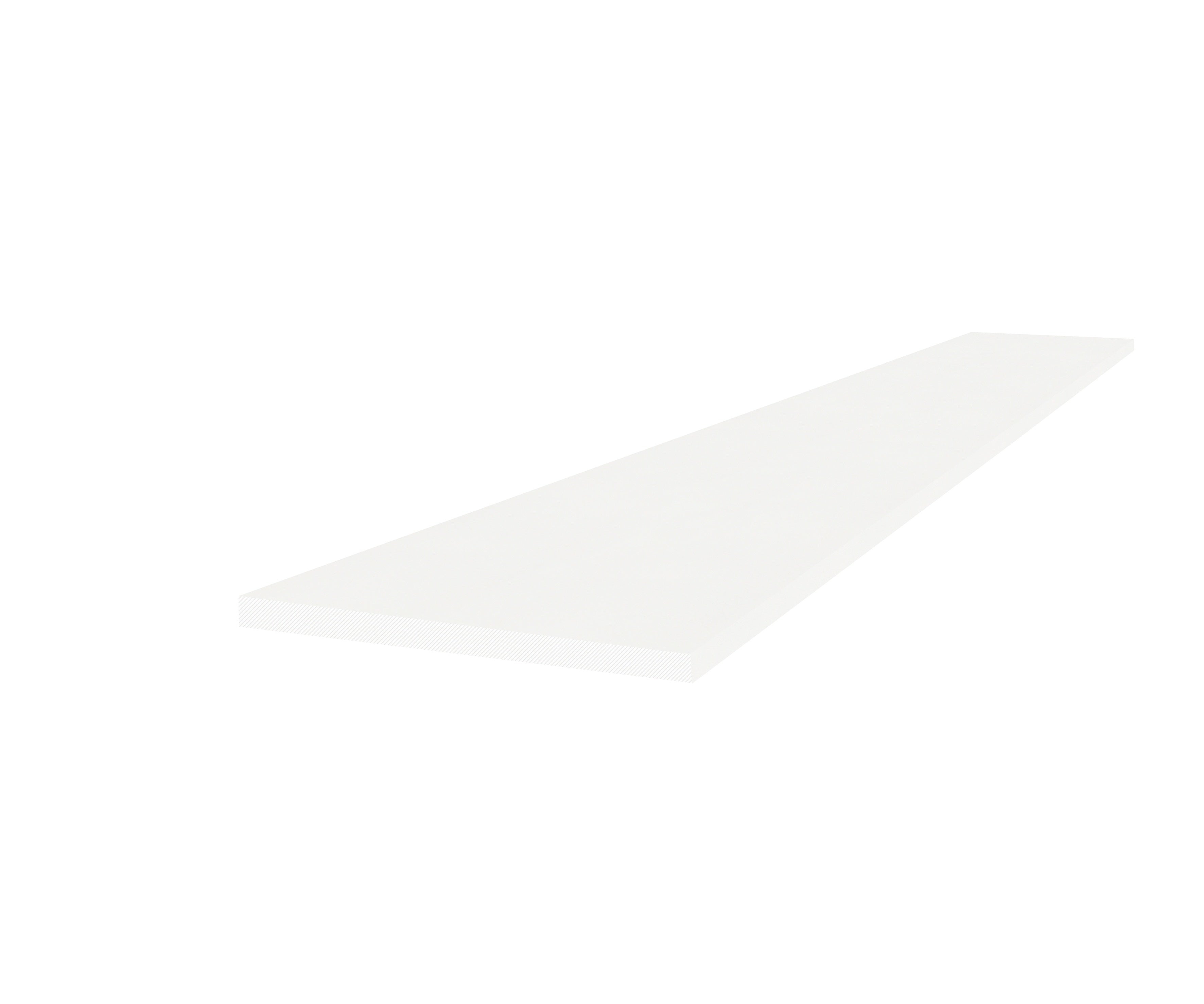 Marmiline Snow engineered stone trim by Anatolia, top-down product view, 11 13/16"×27 19/32"×15/32" size. Chinese engineered stone for floors and walls.