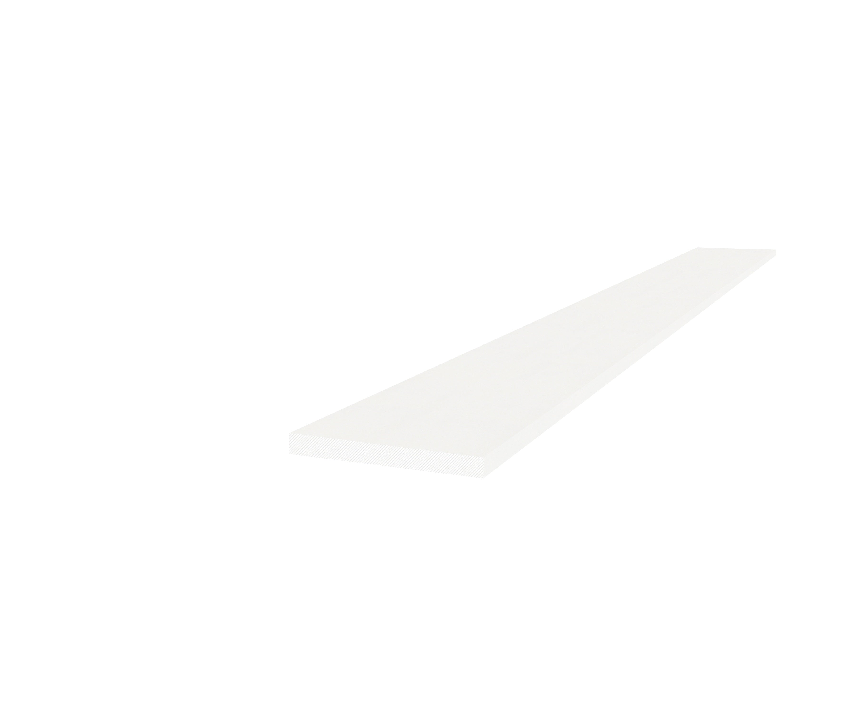 Marmiline Snow engineered stone trim by Anatolia, top-down product view, 3 1/2"×36"×15/32" size. Chinese engineered stone for floors and walls.