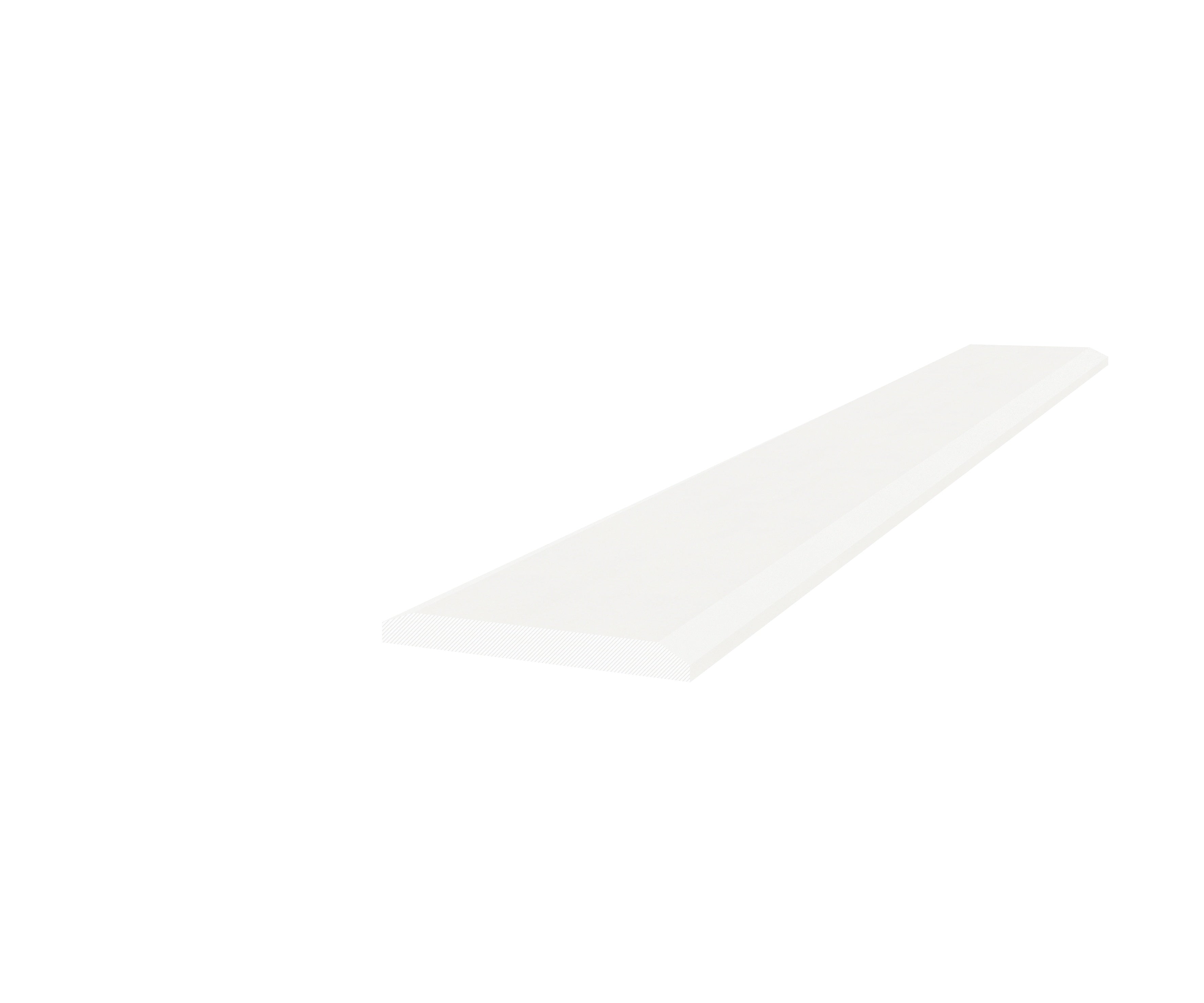 Marmiline Snow engineered stone trim by Anatolia, top-down product view, 5"×36"×15/32" size. Chinese engineered stone for floors and walls.