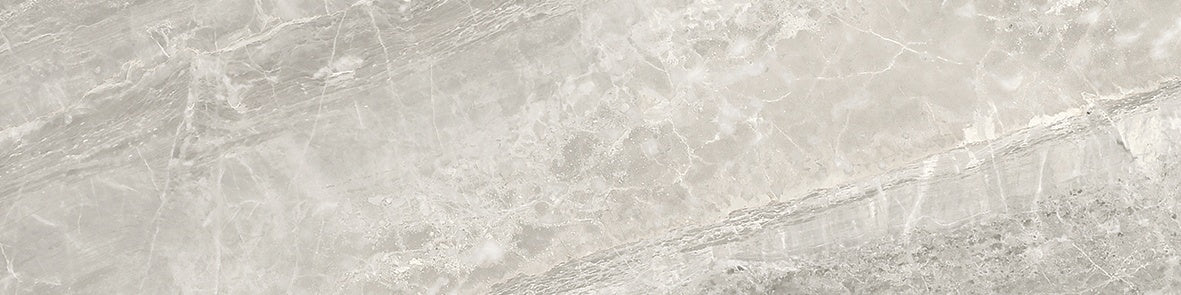 Mayfair Stella Argento porcelain trim by Anatolia, top-down product view, 3"×12"×11/32" size. Indian porcelain for floors and walls.
