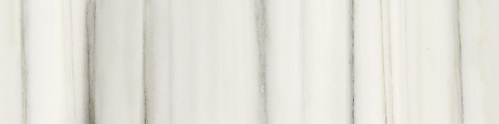 Mayfair Zebrino porcelain trim by Anatolia, top-down product view, 3"×12"×11/32" size. Indian porcelain for floors and walls.