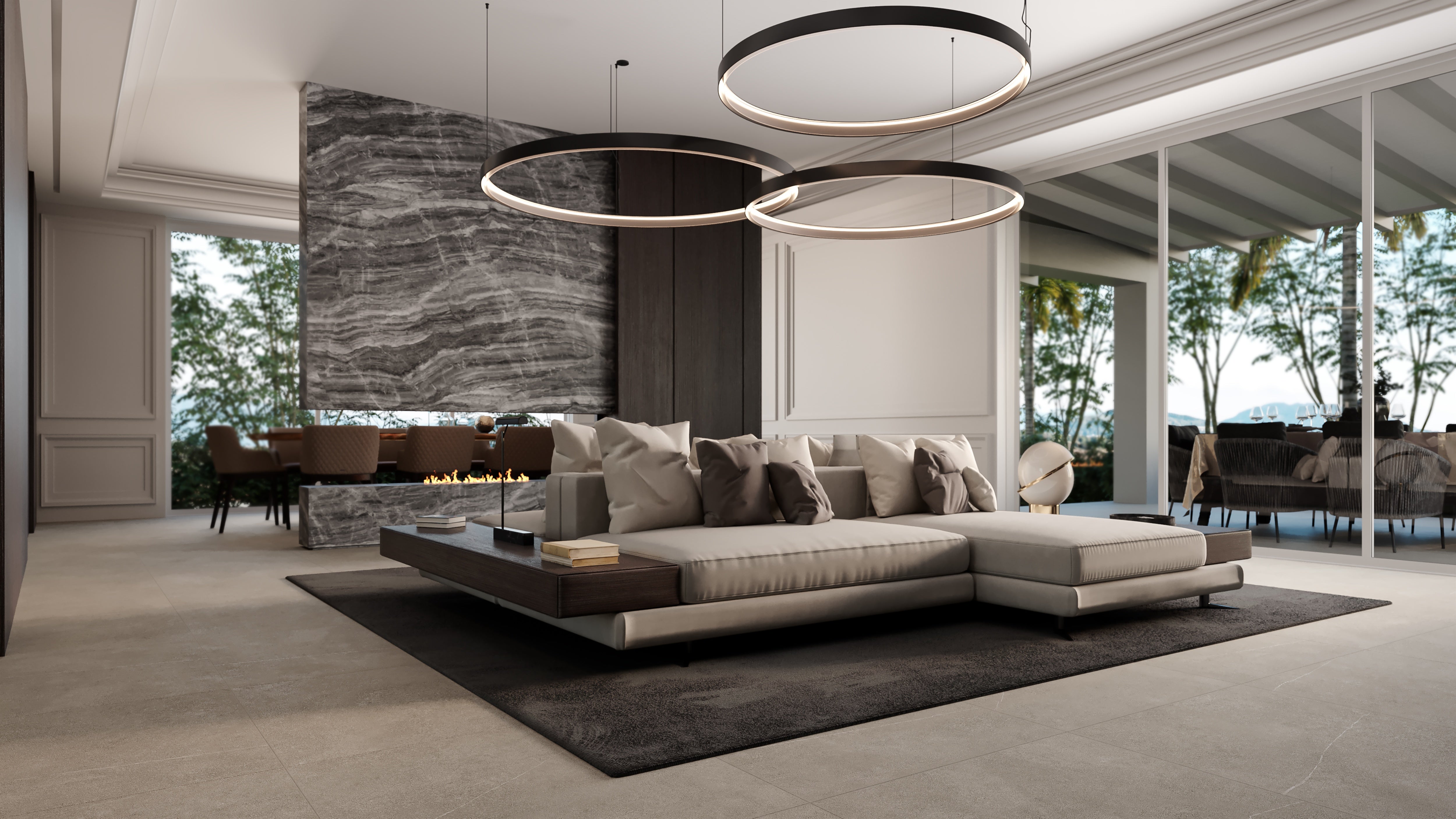 Mjork Clay porcelain trim by Anatolia, top-down product view, 3"×24"×11/32" size. Turkish porcelain for floors and walls.