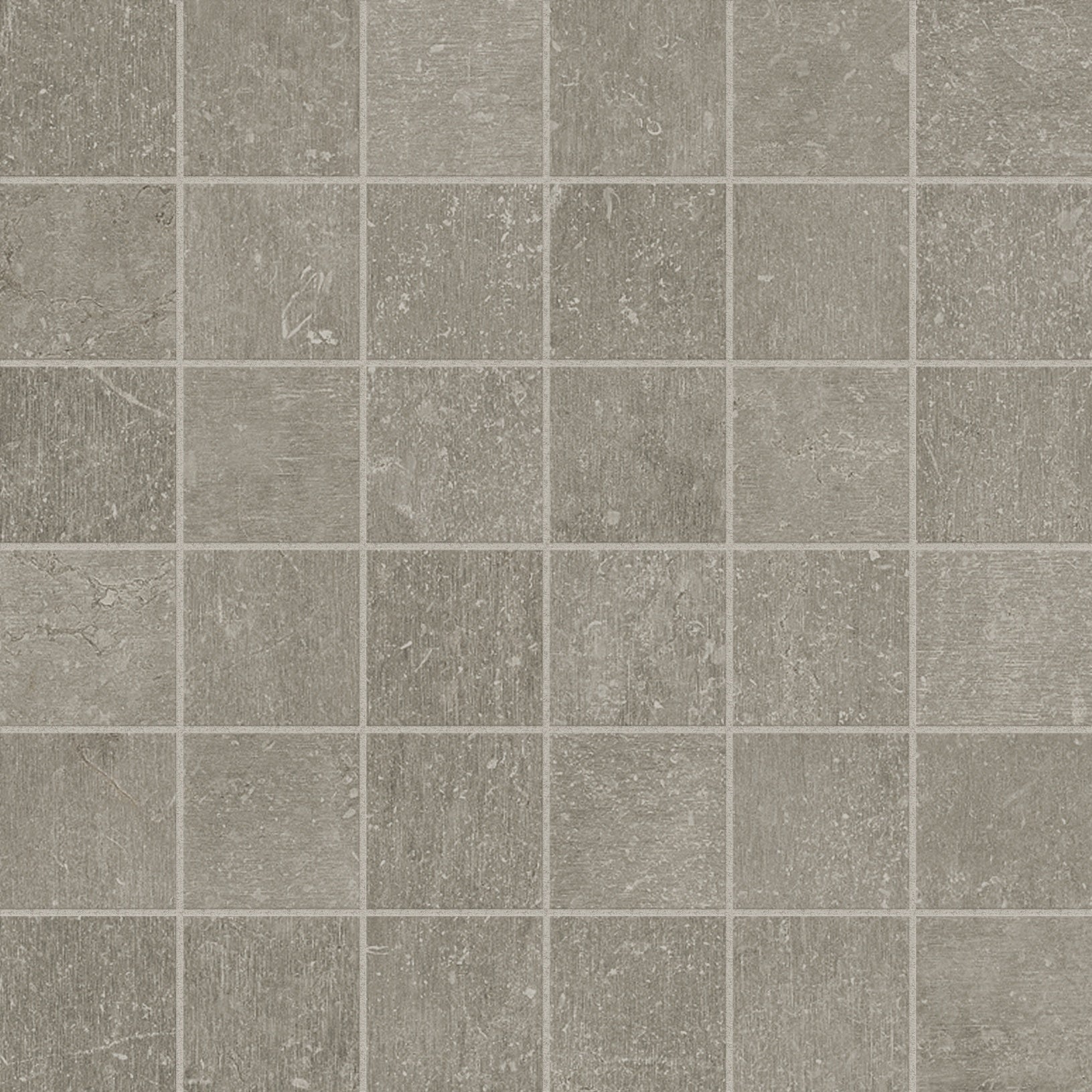 Nexus Clay porcelain mosaic by Anatolia, top-down product view, 11 25/32"×11 25/32"×3/8" size. Turkish porcelain for floors and walls.