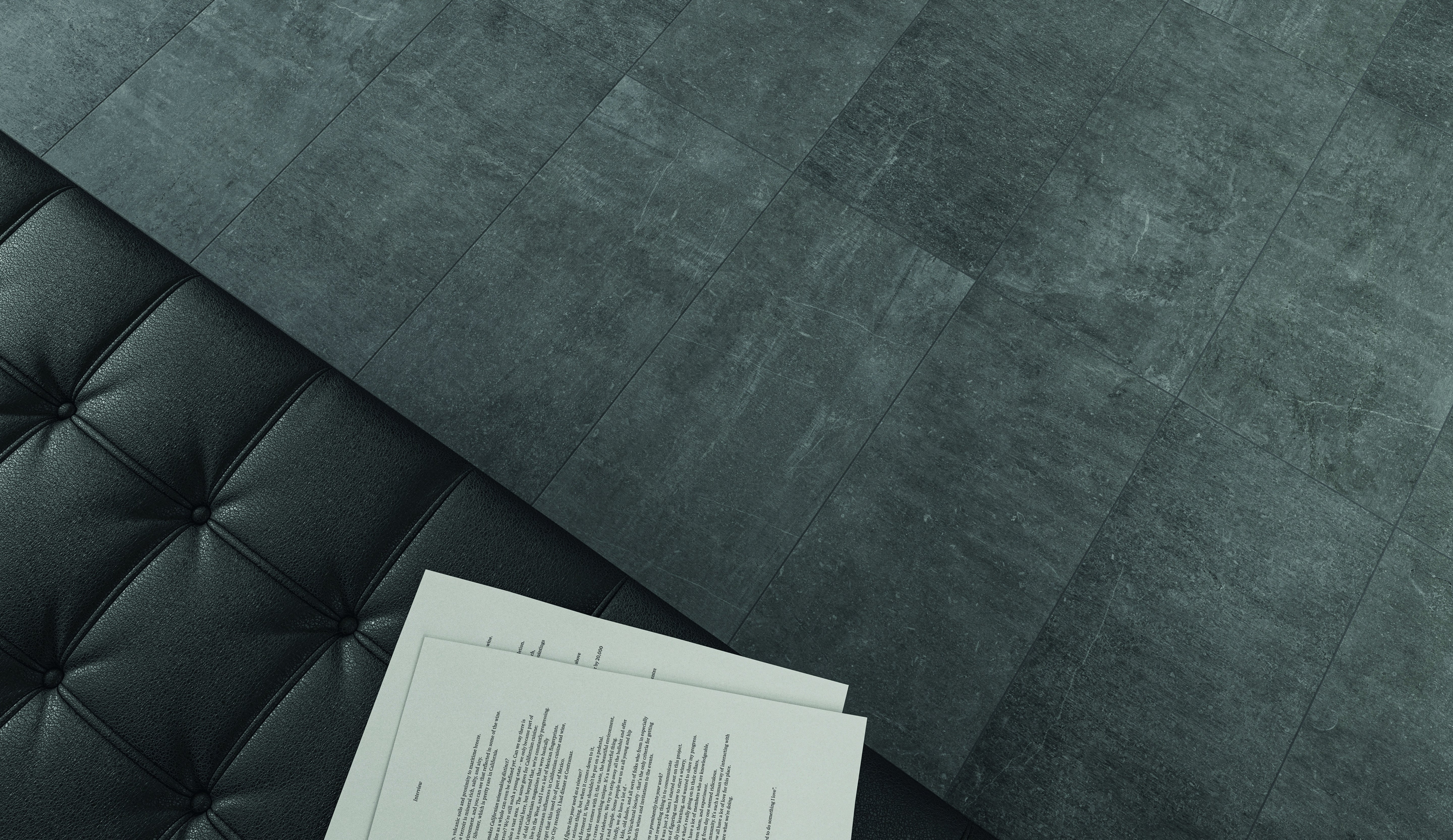 Nexus Graphite porcelain trim by Anatolia, top-down product view, 3"×12"×3/8" size. Turkish porcelain for floors and walls.