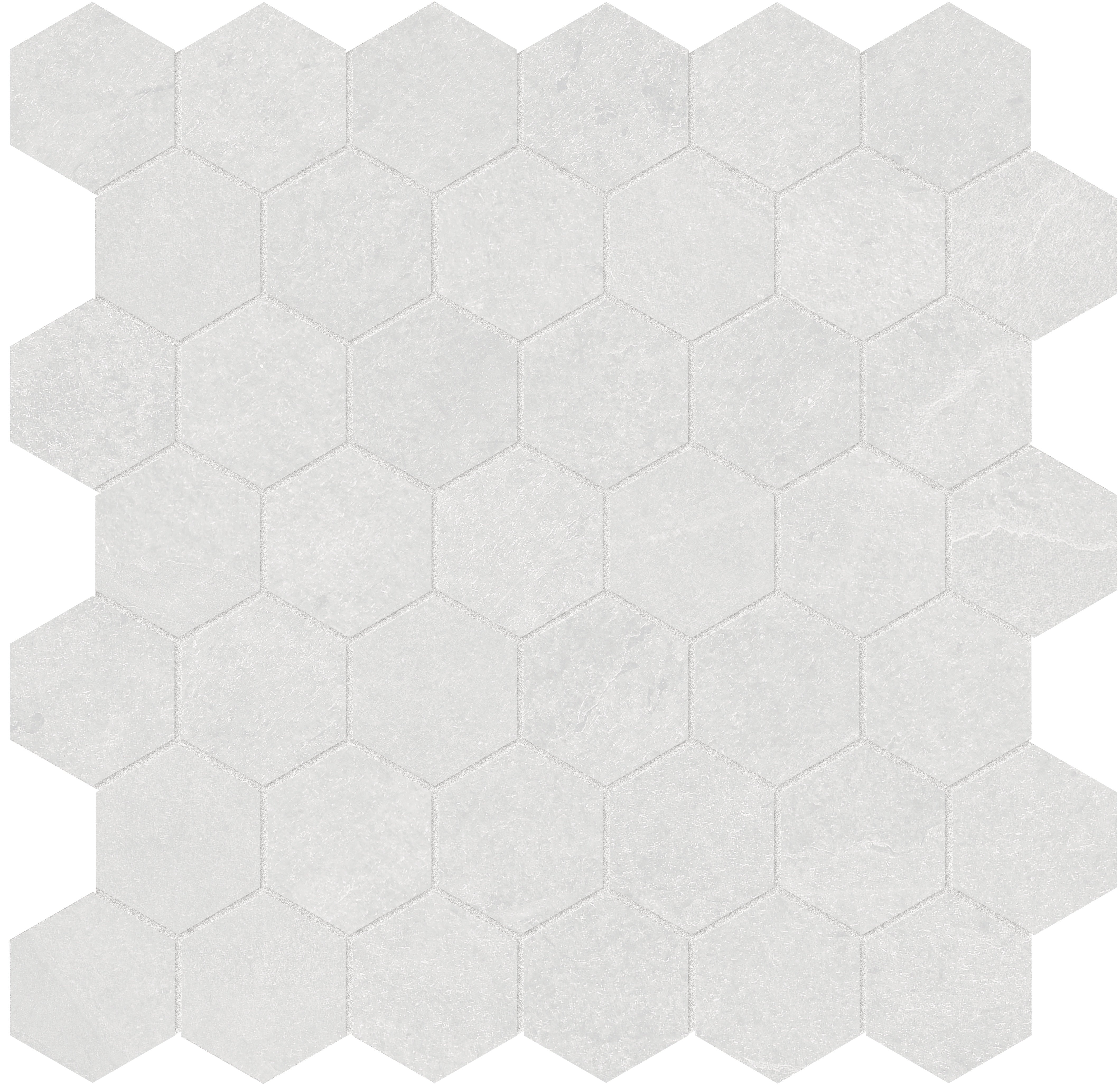 Nord Lithium porcelain mosaic by Anatolia, top-down product view, 11 23/32"×11 27/32"×11/32" size. Turkish porcelain for floors and walls.