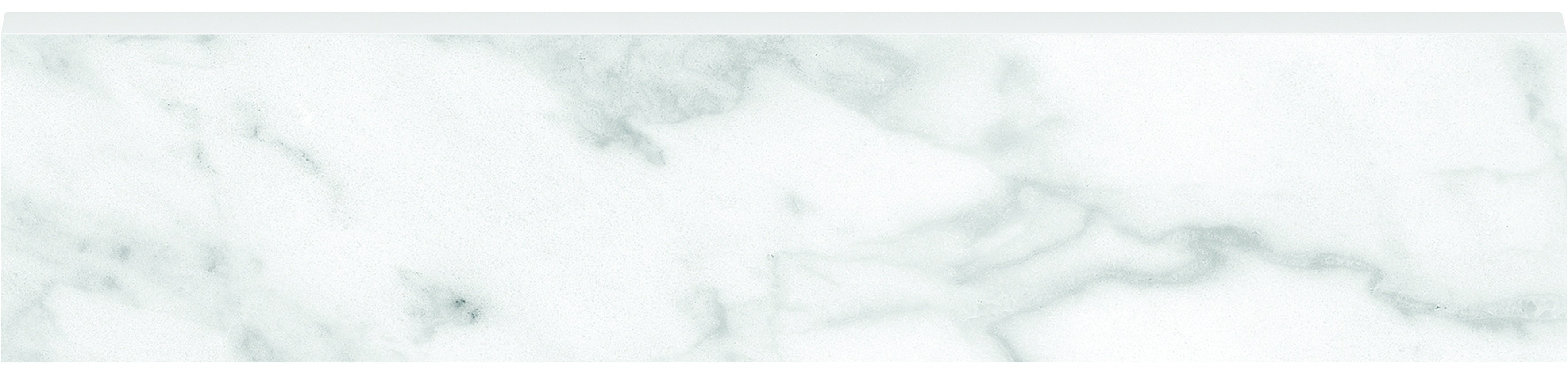 Plata Carrara Abisso porcelain trim by Anatolia, top-down product view, 3"×12"×11/32" size. Premium porcelain for floors and walls.