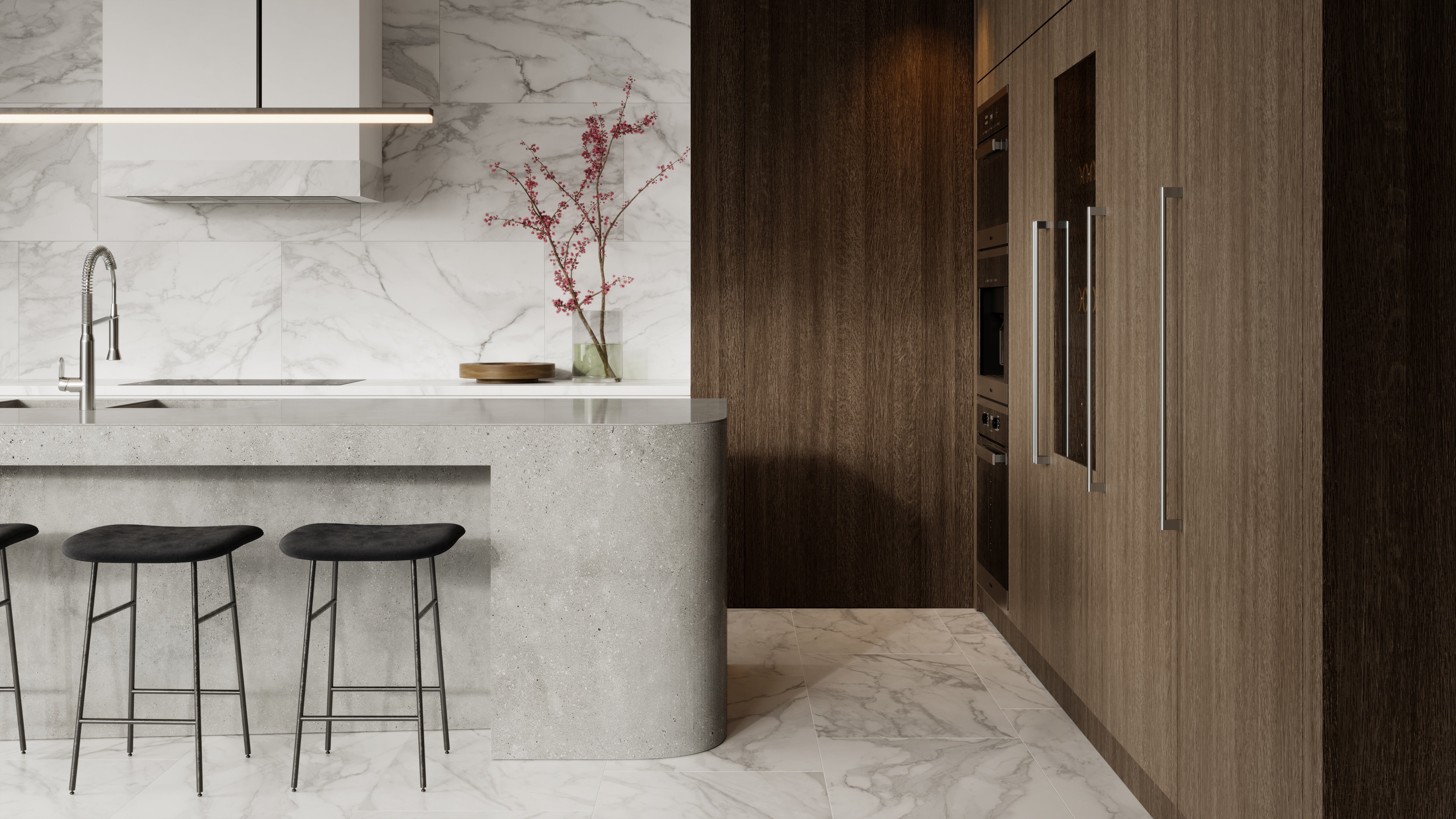 Plata Statuario Brina porcelain trim by Anatolia, top-down product view, 3"×12"×11/32" size. Premium porcelain for floors and walls.