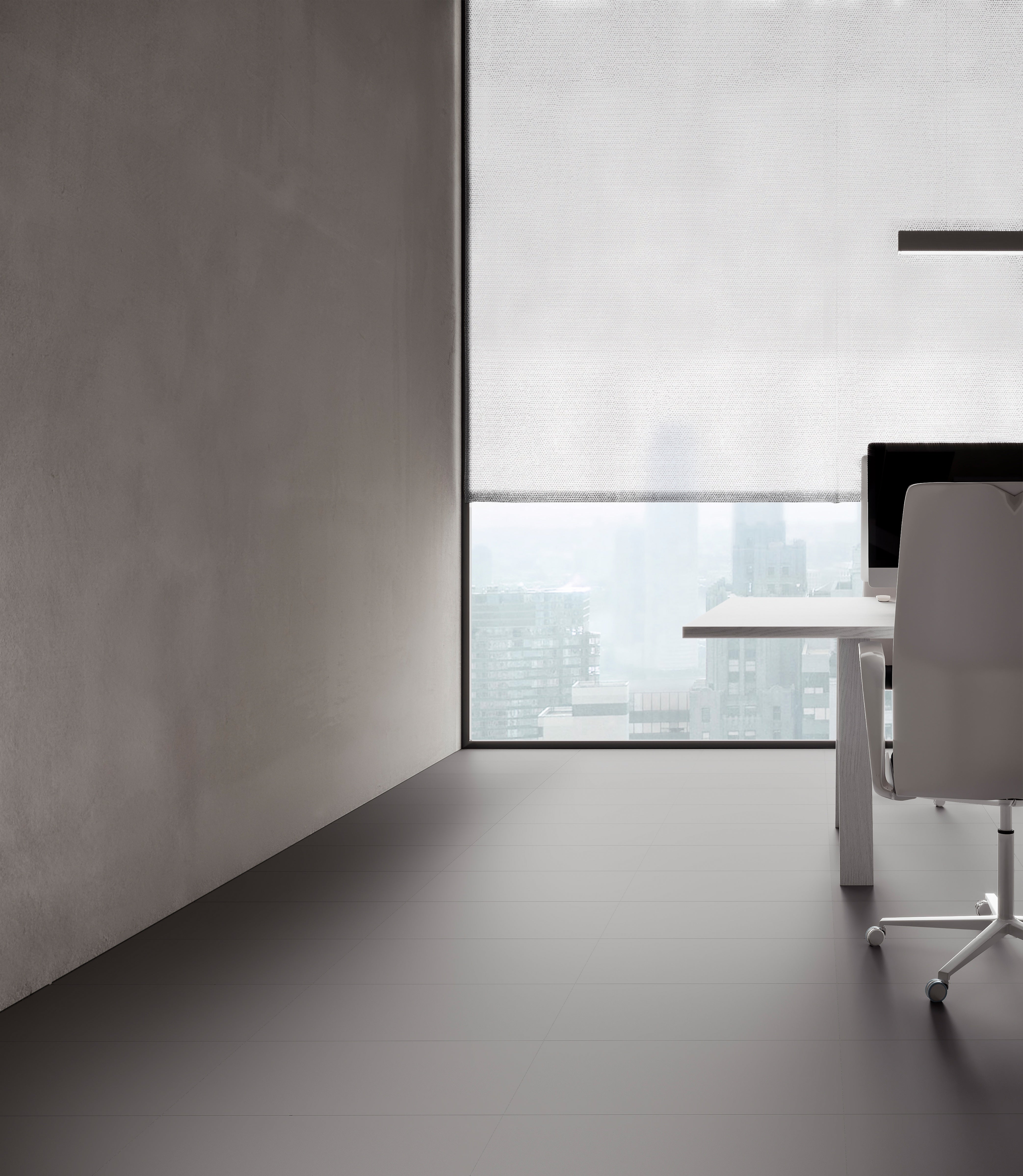 Prima Smoke porcelain trim by Anatolia, top-down product view, 3"×24"×11/32" size. Indian porcelain for floors and walls.