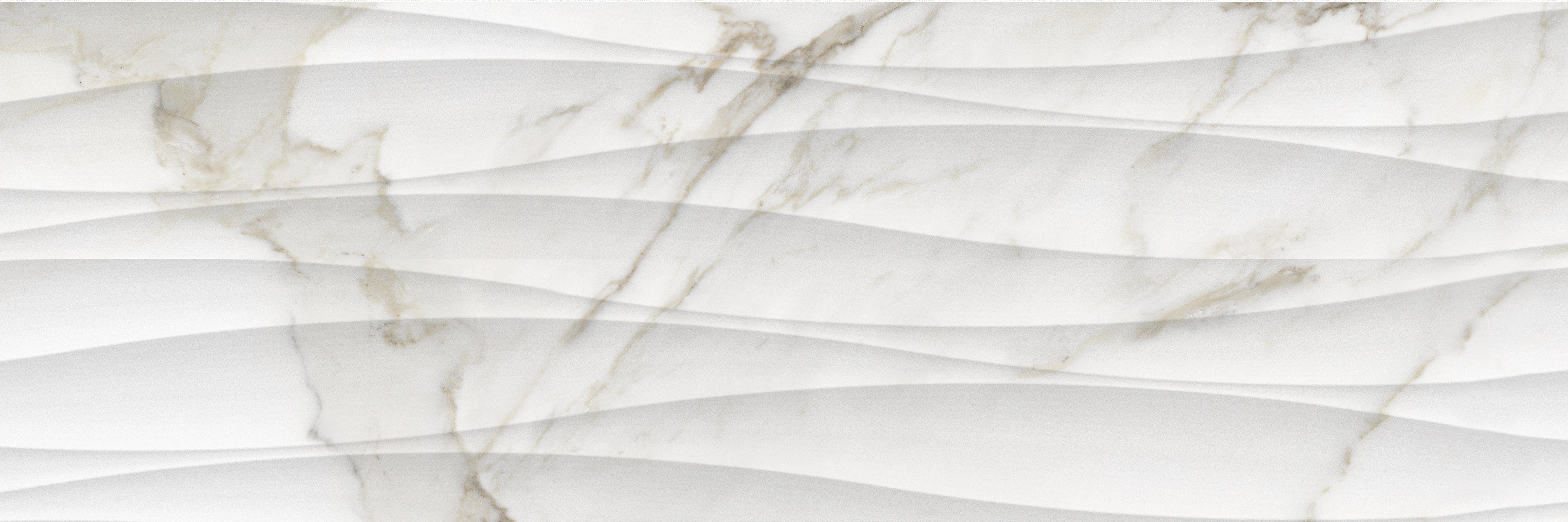 Raffino Calacatta Dolce ceramic field tile by Anatolia, top-down product view, 12"×36"×3/8" size. Turkish ceramic for floors and walls.