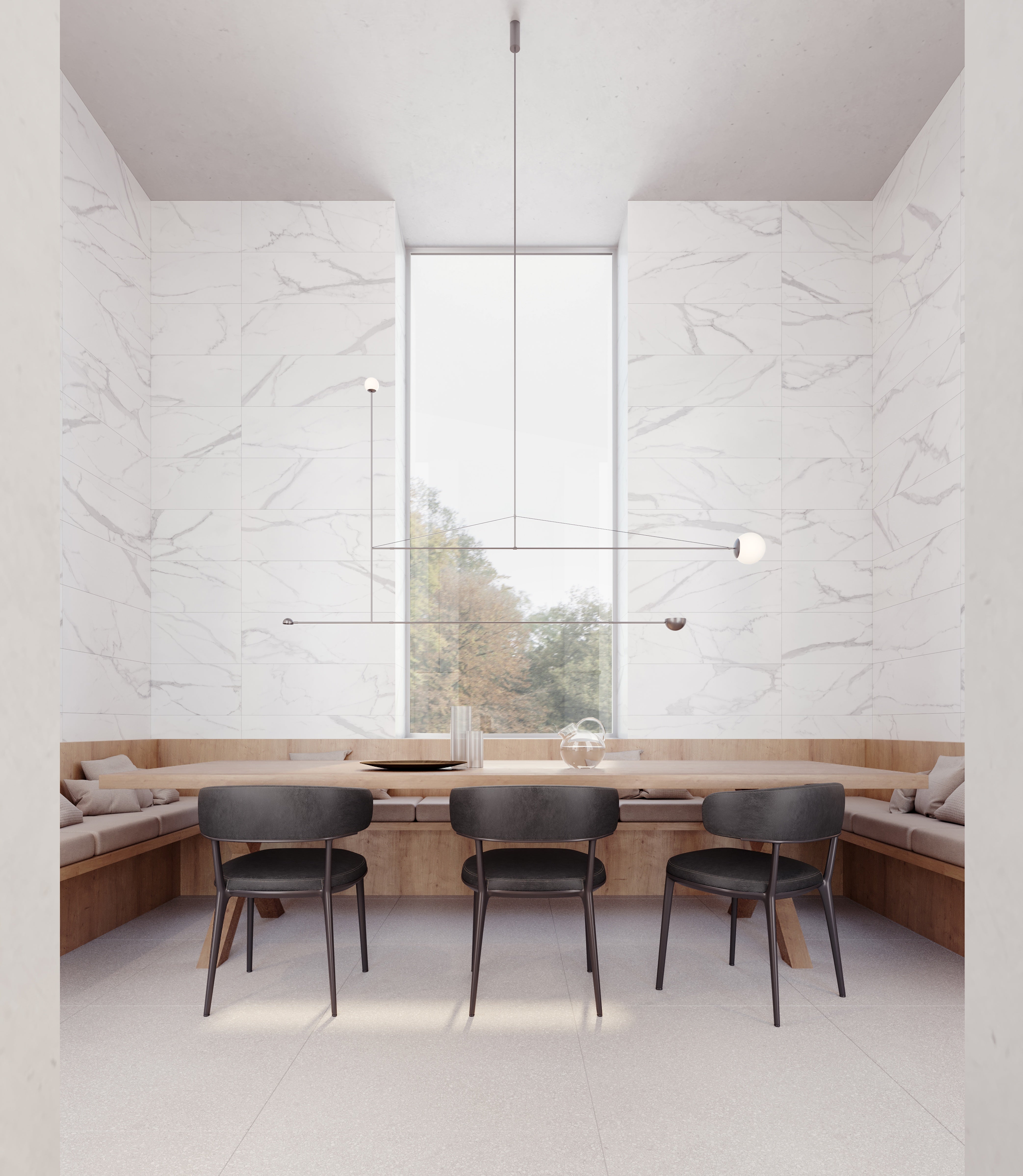 Raffino Statuario Valore ceramic field tile by Anatolia, top-down product view, 3"×12"×11/32" size. Turkish ceramic for floors and walls.