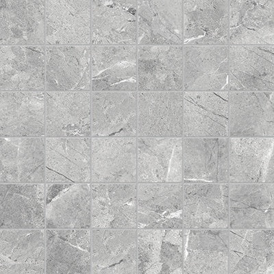 Regency Mica porcelain mosaic by Anatolia, top-down product view, 12 15/16"×12 15/16"×5/16" size. Turkish porcelain for floors and walls.