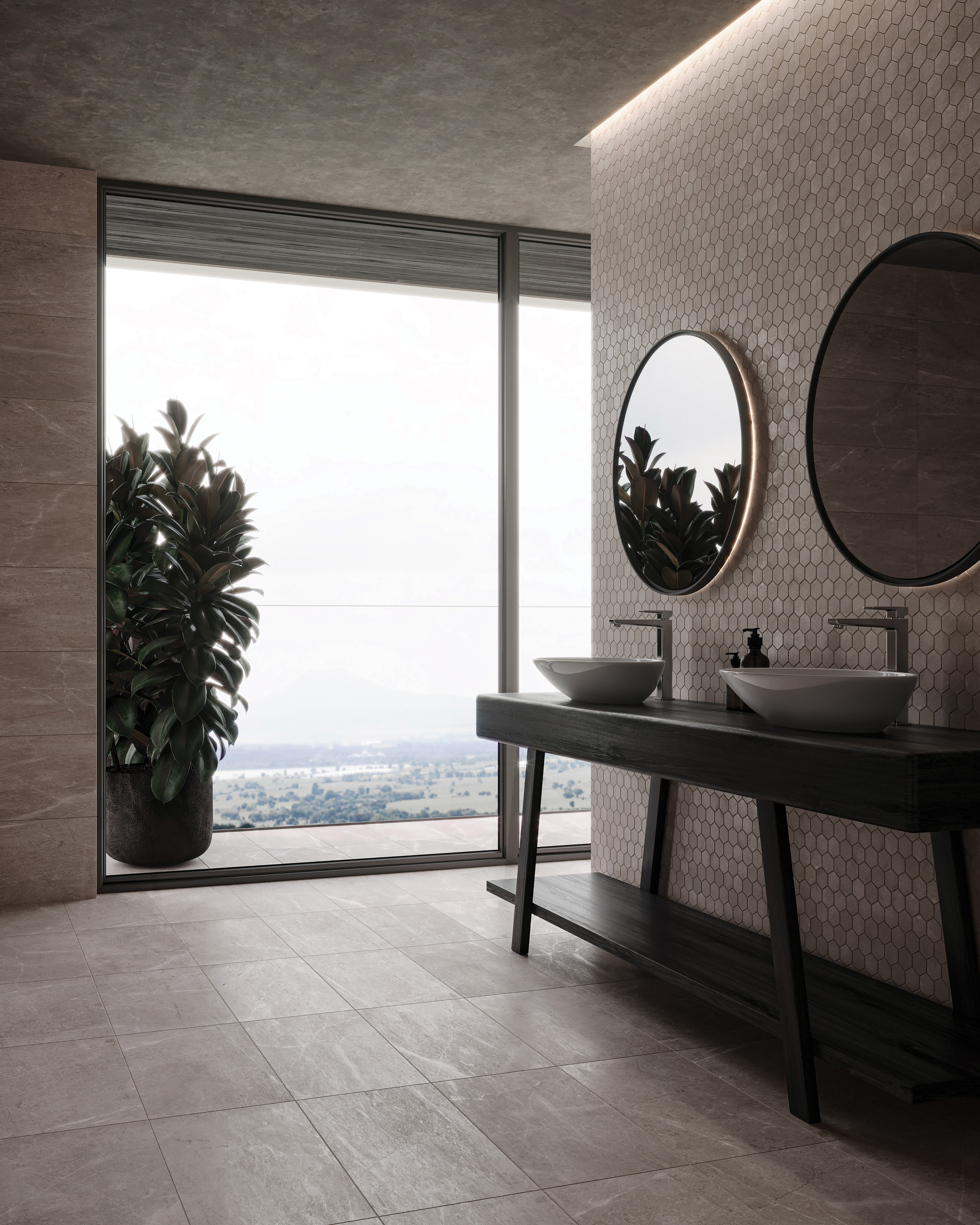 Ritz Gray marble trim by Anatolia, top-down product view, 1/2"×12"×5/8" size. Turkish marble for floors and walls.