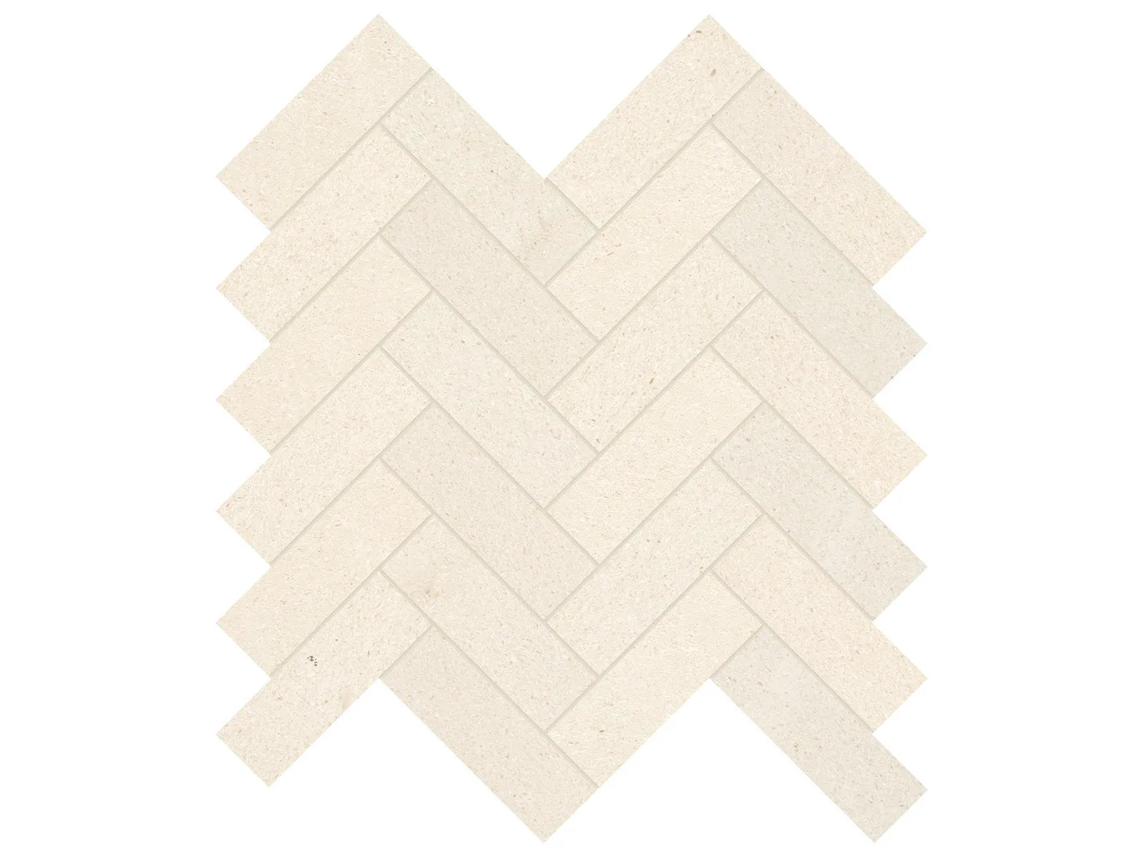 SERENE IVORY: Limestone Mosaic 1 1/4 X 4 Herringbone (11⁷⁄₁₆"X11¼"X⅜" | Honed)