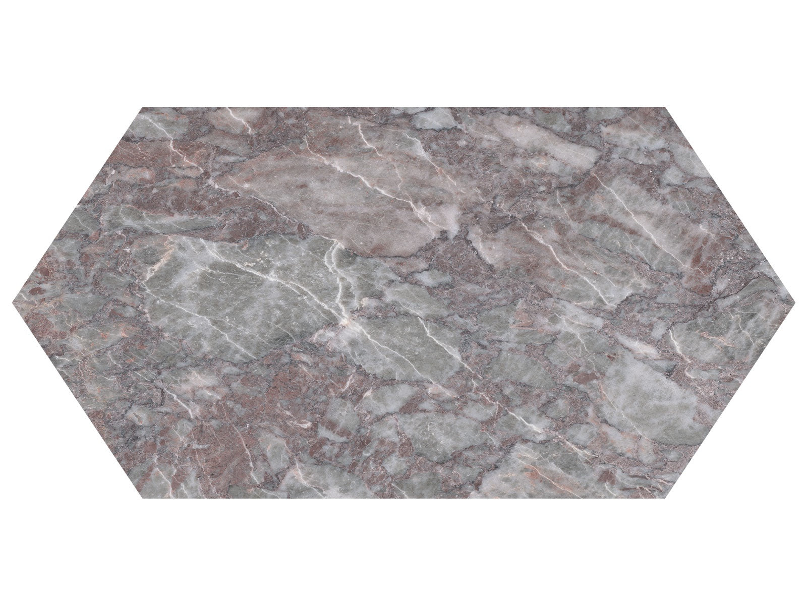Sereno Burgundy marble field tile by Anatolia, top-down product view, 24"×19 11/16"×3/8" size. Turkish marble for floors and walls.