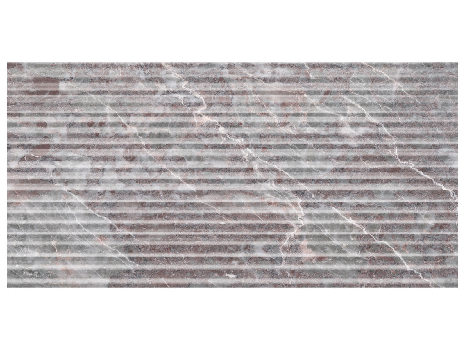 Sereno Burgundy marble trim by Anatolia, alternate product view 2, 1 1/4"×12"×7/8" size. Turkish marble for floors and walls.