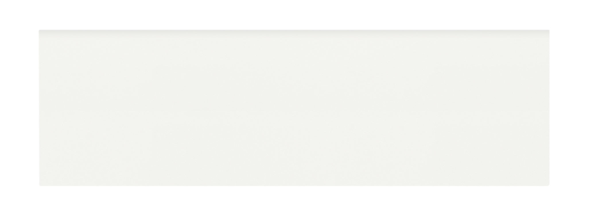 Soho Canvas White ceramic trim by Anatolia, top-down product view, 2"×6"×9/32" size. Turkish ceramic for floors and walls.