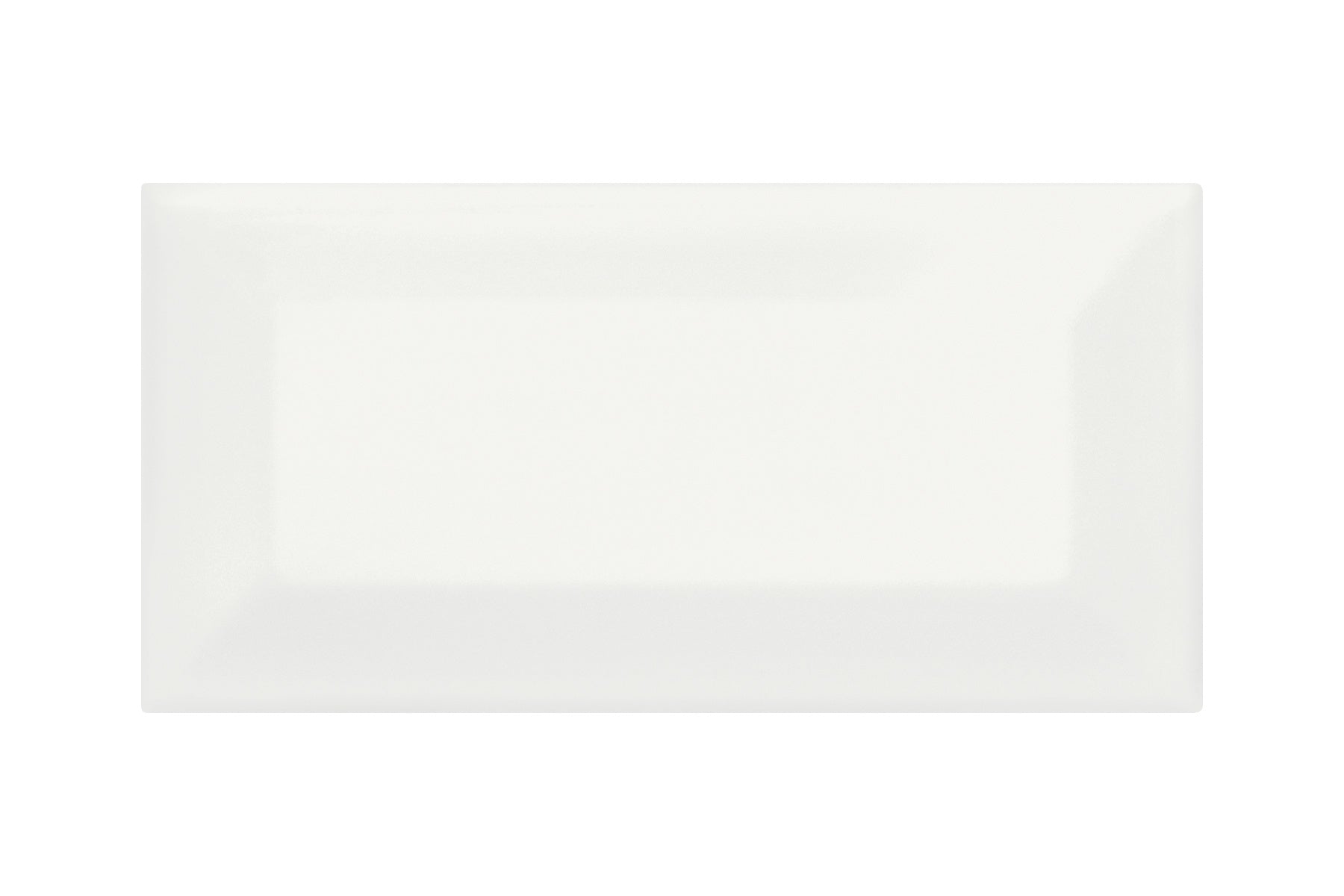 SOHO: Canvas White Beveled Ceramic Field Tile (3"×6"×5/16" | Glossy | Pressed)