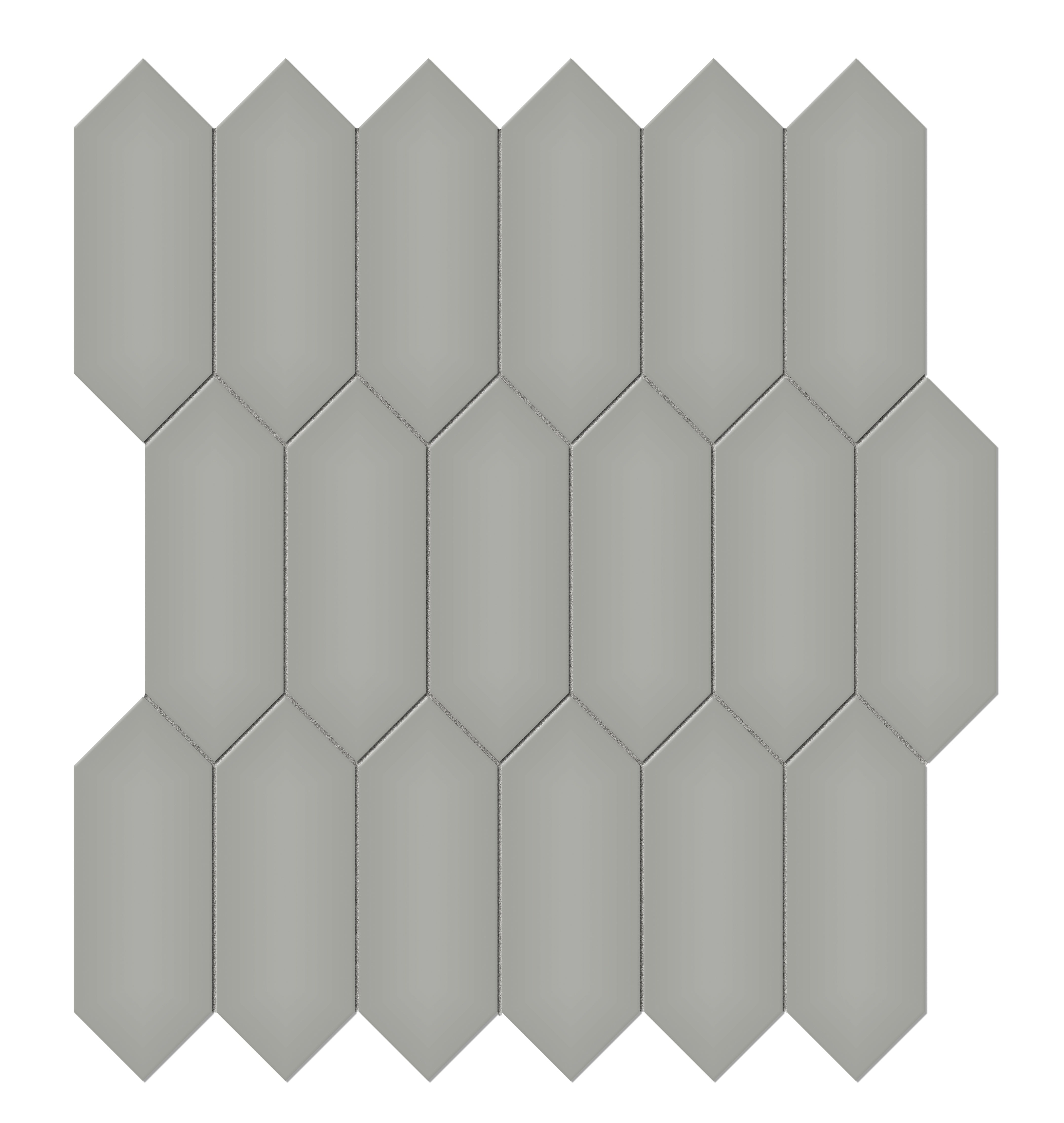 Soho Cement Chic porcelain mosaic by Anatolia, top-down product view, 11 3/16"×12 17/32"×1/4" size. Malaysian porcelain for floors and walls.