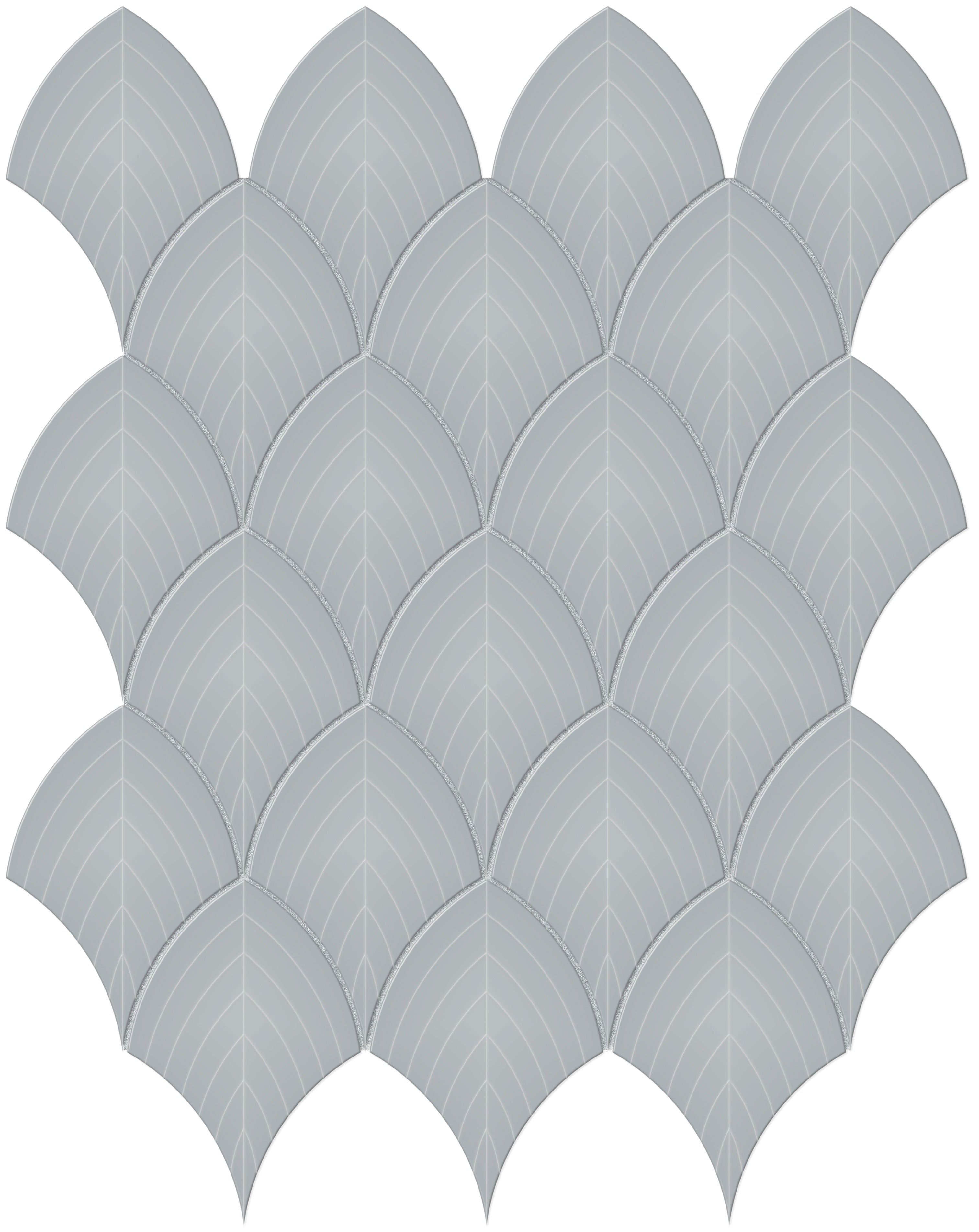 Soho Cloud Blue porcelain mosaic by Anatolia, top-down product view, 10 3/4"×13 11/32"×1/4" size. Malaysian porcelain for floors and walls.