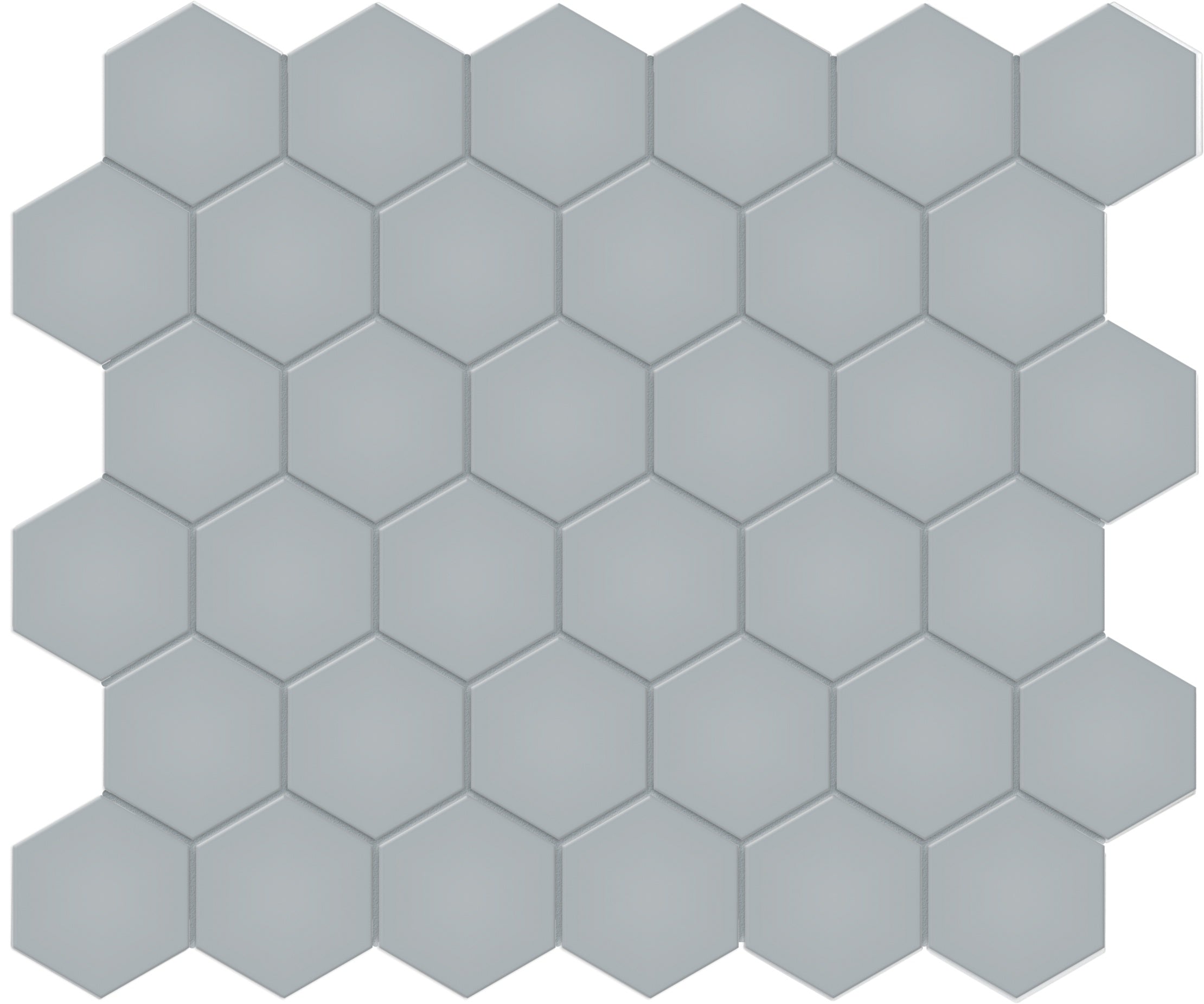 Soho Cloud Blue porcelain mosaic by Anatolia, top-down product view, 10 25/32"×12 15/32"×1/4" size. Malaysian porcelain for floors and walls.
