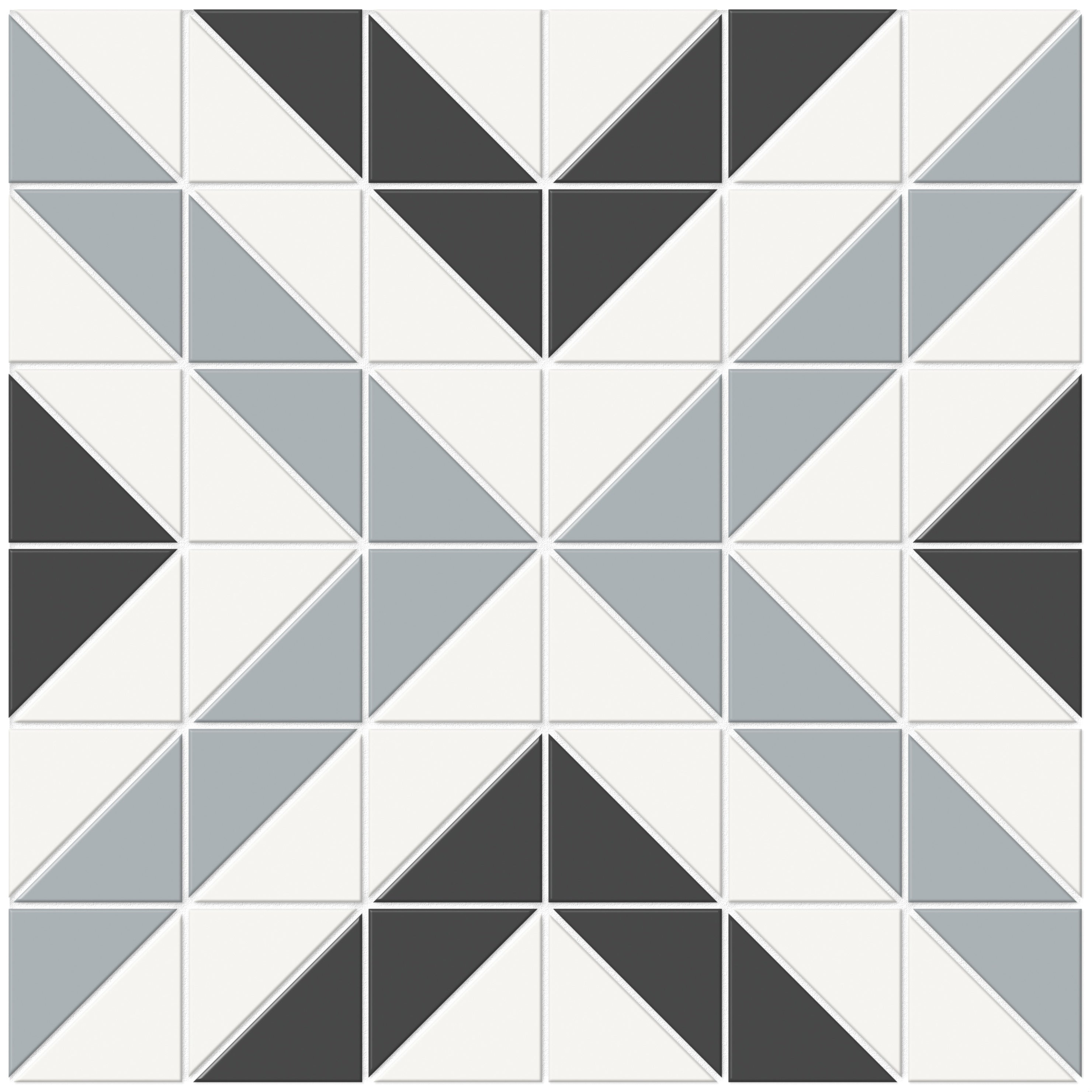 Soho Dawn Blend porcelain mosaic by Anatolia, top-down product view, 10"×10"×1/4" size. Malaysian porcelain for floors and walls.