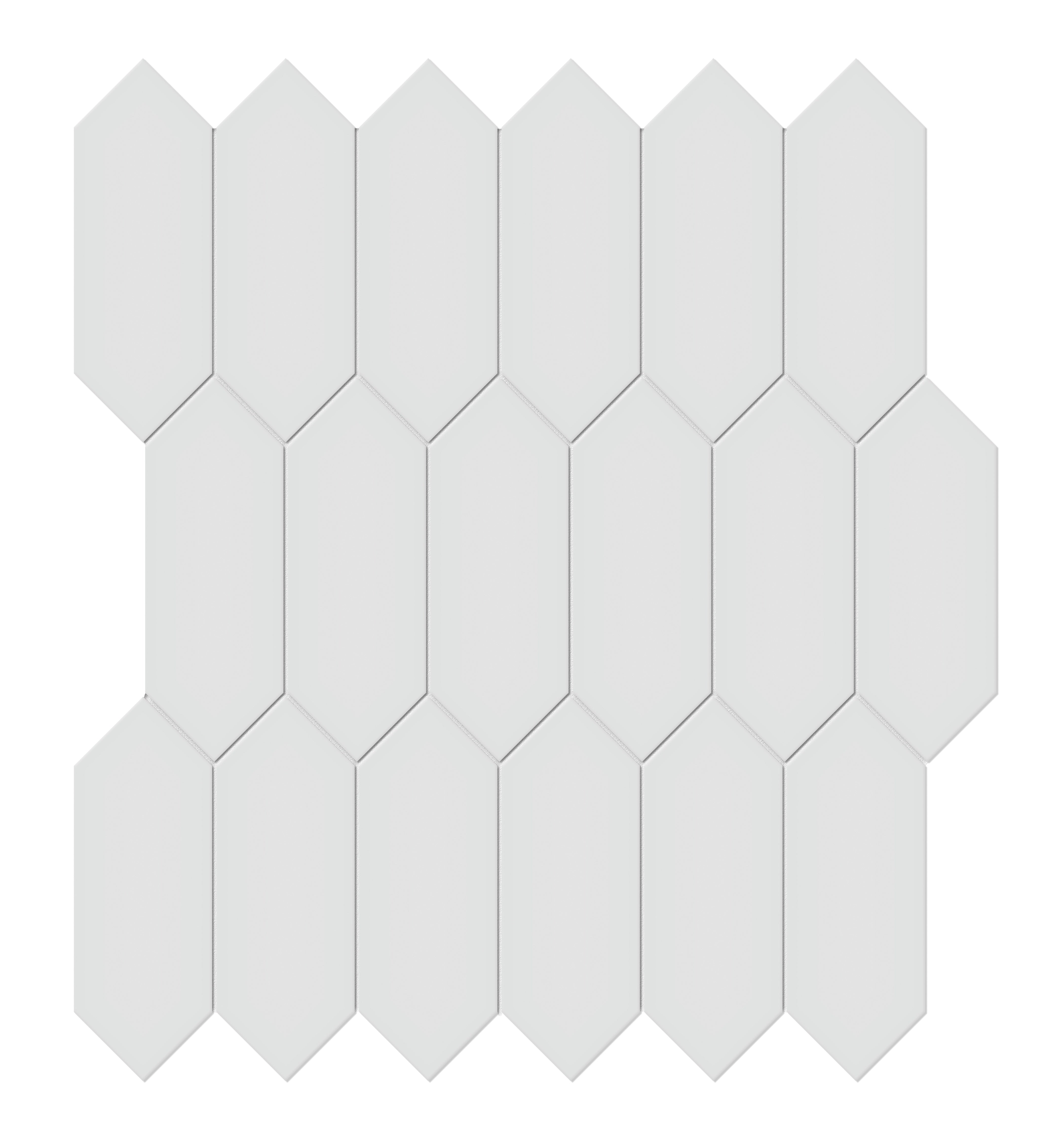 Soho Gallery Grey porcelain mosaic by Anatolia, top-down product view, 11 3/16"×12 17/32"×1/4" size. Malaysian porcelain for floors and walls.