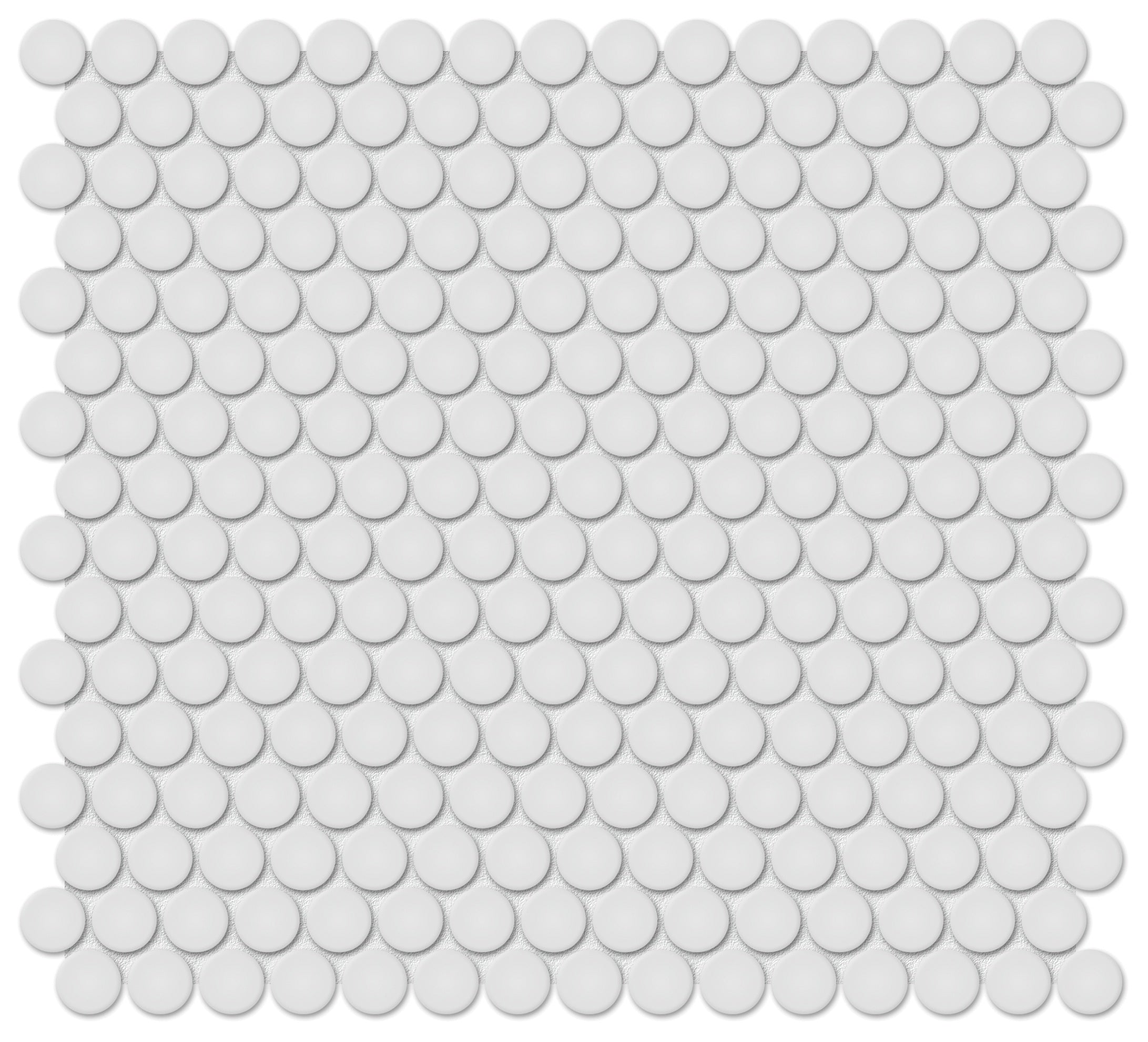 Soho Gallery Grey porcelain mosaic by Anatolia, top-down product view, 11 3/8"×12 5/16"×1/4" size. Malaysian porcelain for floors and walls.