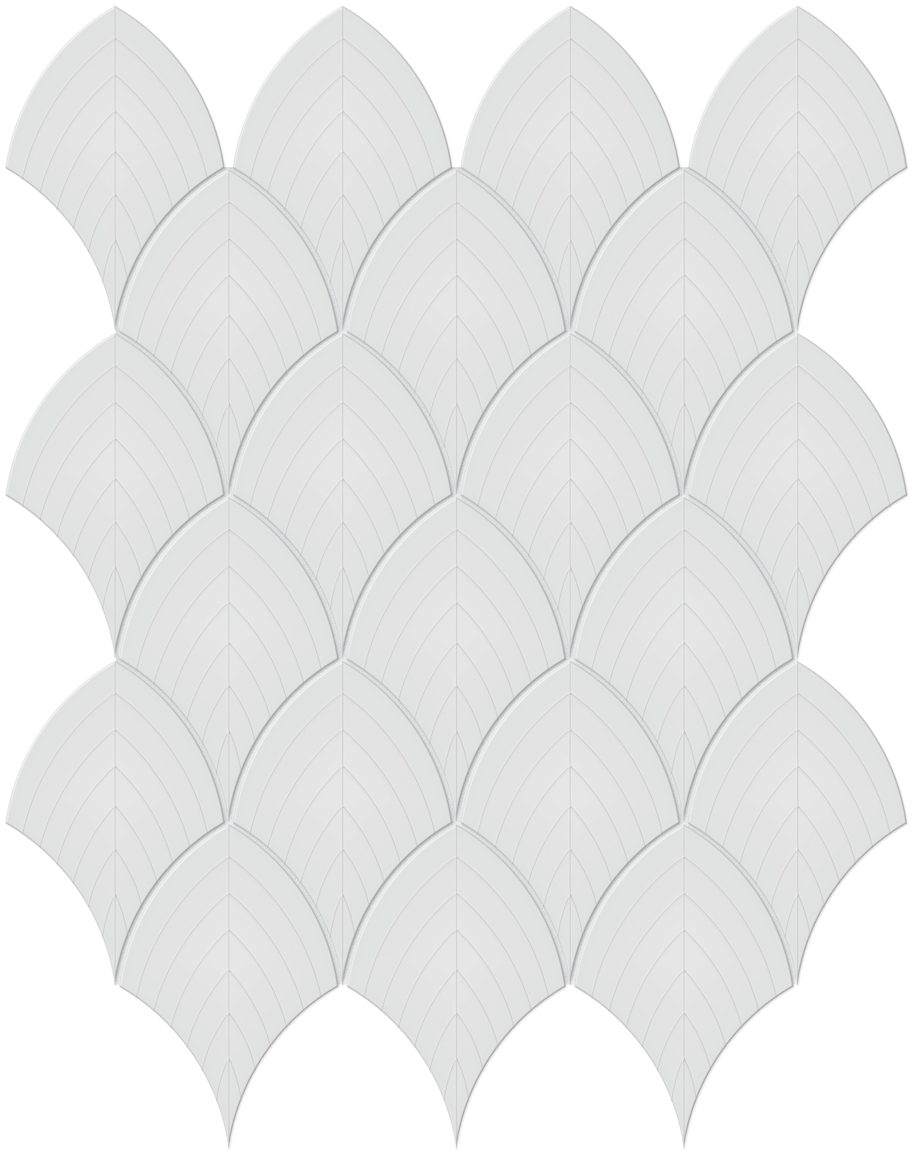 Soho Gallery Grey porcelain mosaic by Anatolia, top-down product view, 10 3/4"×13 11/32"×1/4" size. Malaysian porcelain for floors and walls.
