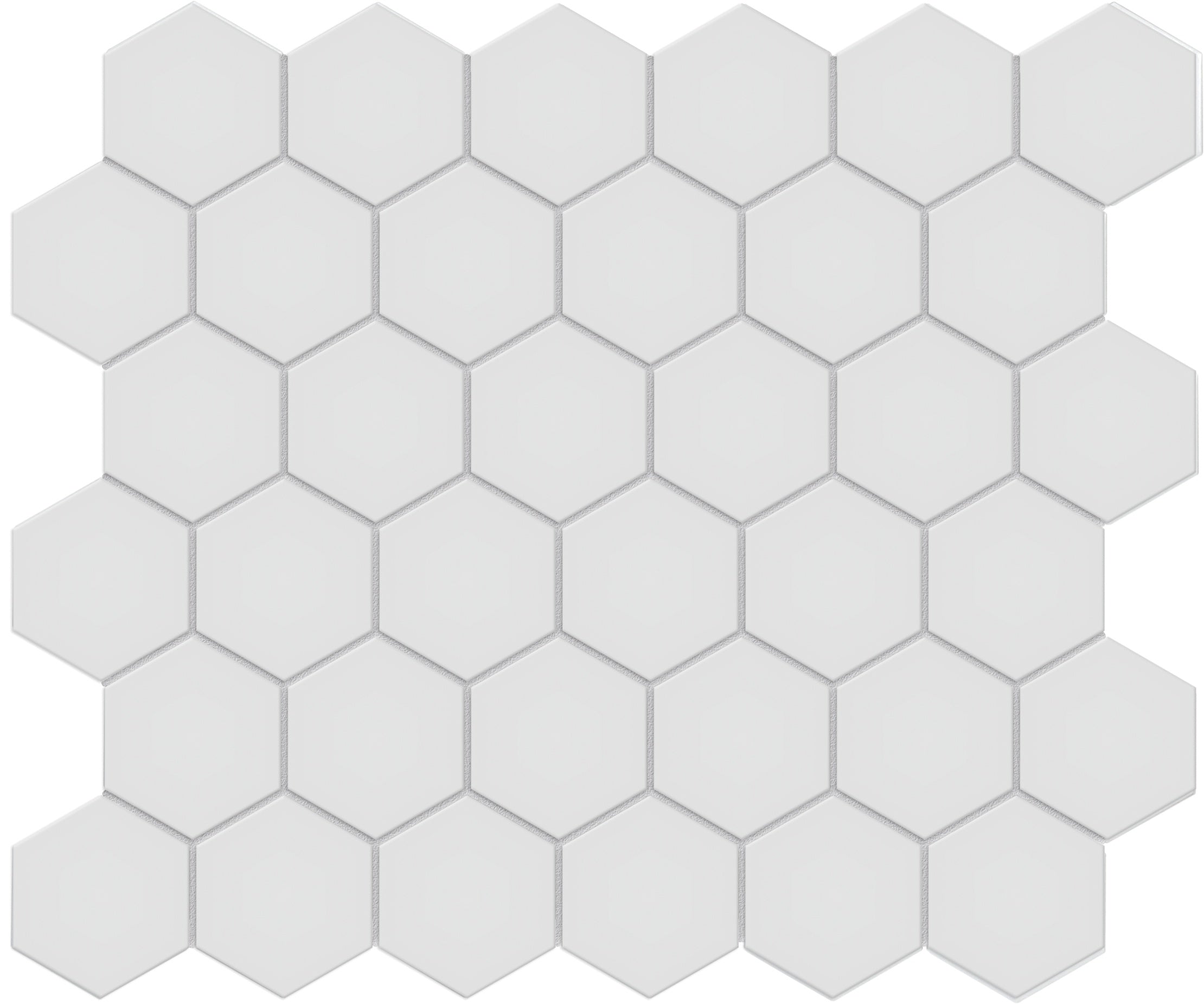 Soho Gallery Grey - unglazed porcelain mosaic by Anatolia, top-down product view, 10 25/32"×12 15/32"×1/4" size. Malaysian porcelain for floors and walls.