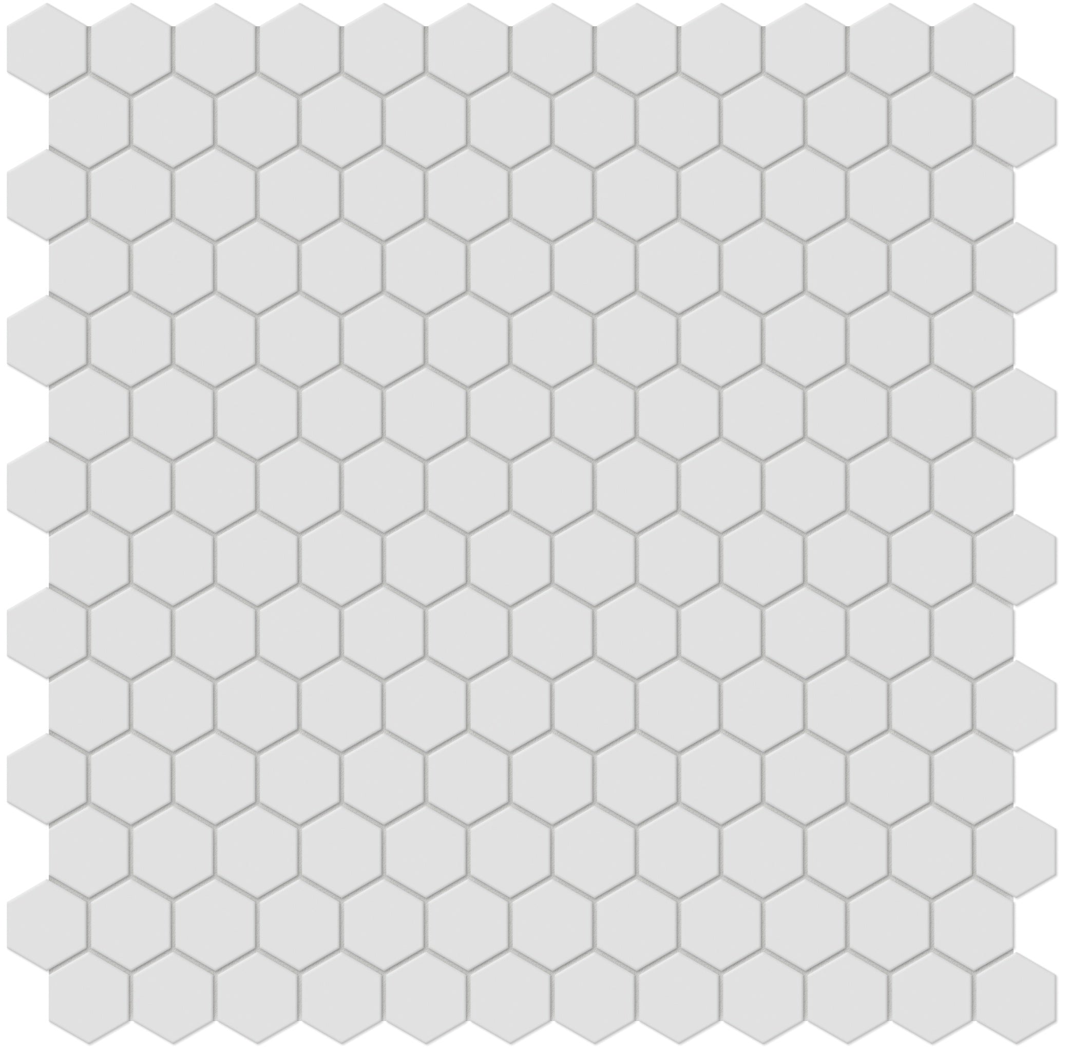 Soho Gallery Grey porcelain mosaic by Anatolia, top-down product view, 11 17/32"×11 21/32"×1/4" size. Malaysian porcelain for floors and walls.