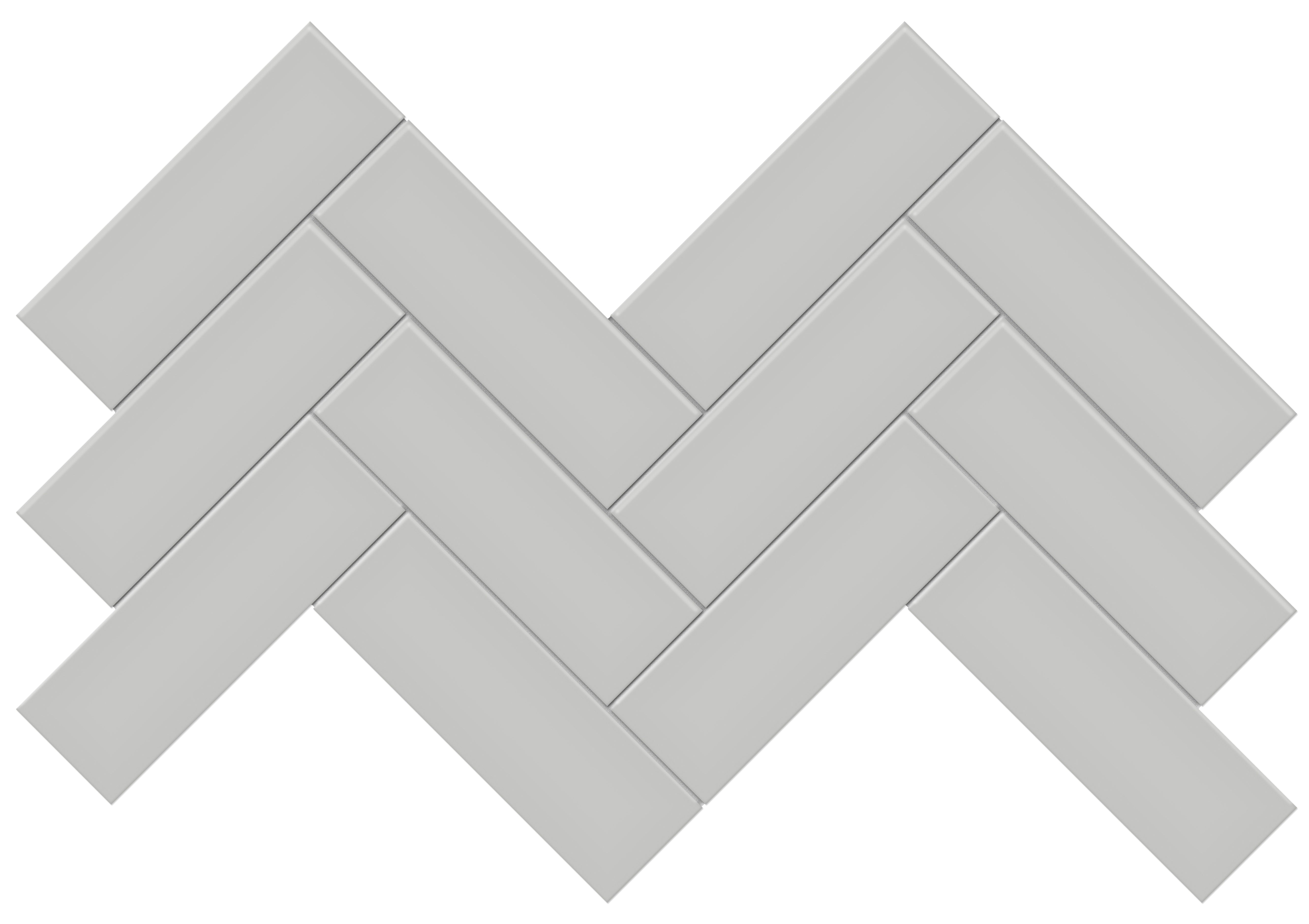 Soho Loft Grey porcelain mosaic by Anatolia, top-down product view, 8 7/32"×16 5/8"×1/4" size. Malaysian porcelain for floors and walls.