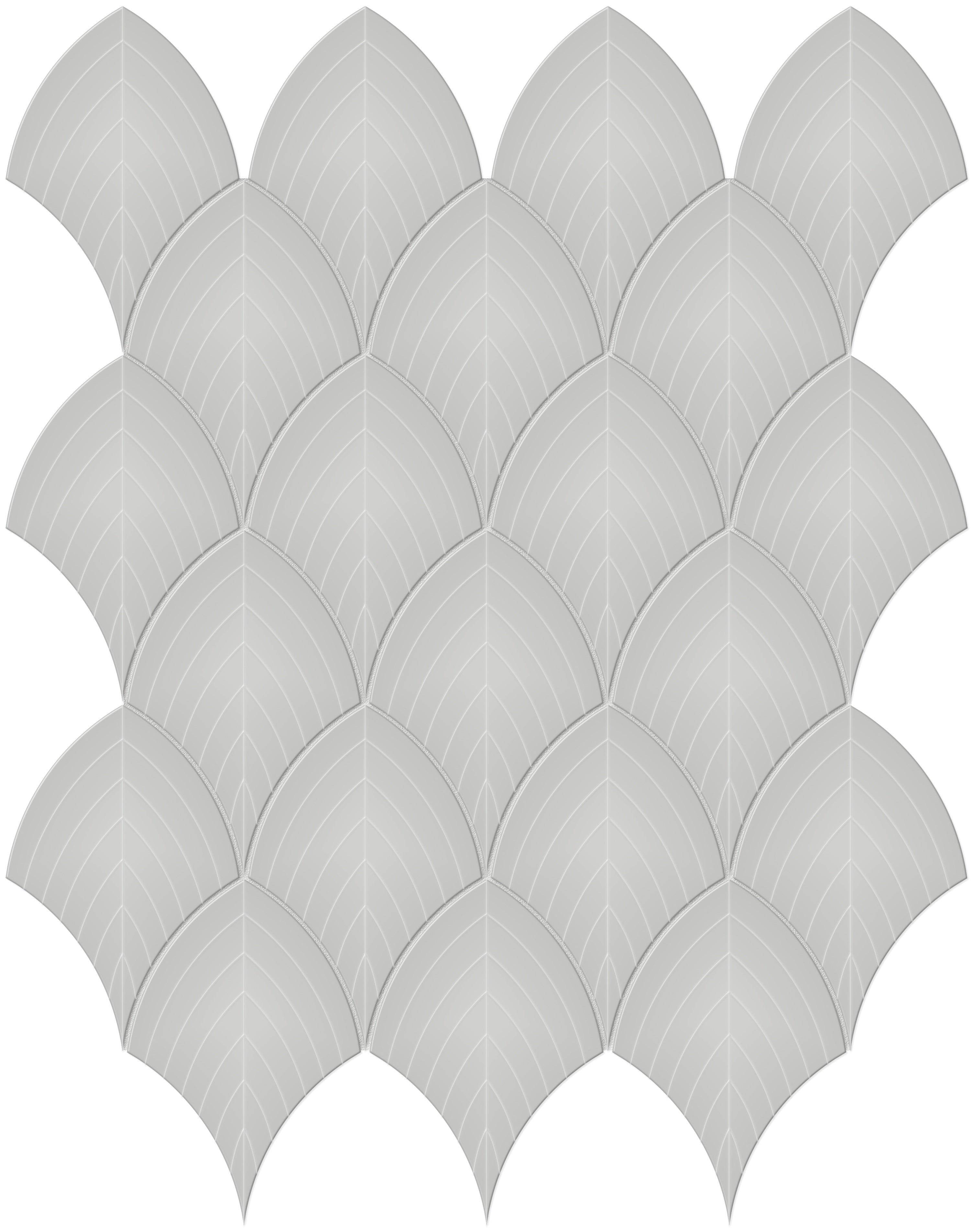 Soho Loft Grey porcelain mosaic by Anatolia, top-down product view, 10 3/4"×13 11/32"×1/4" size. Malaysian porcelain for floors and walls.